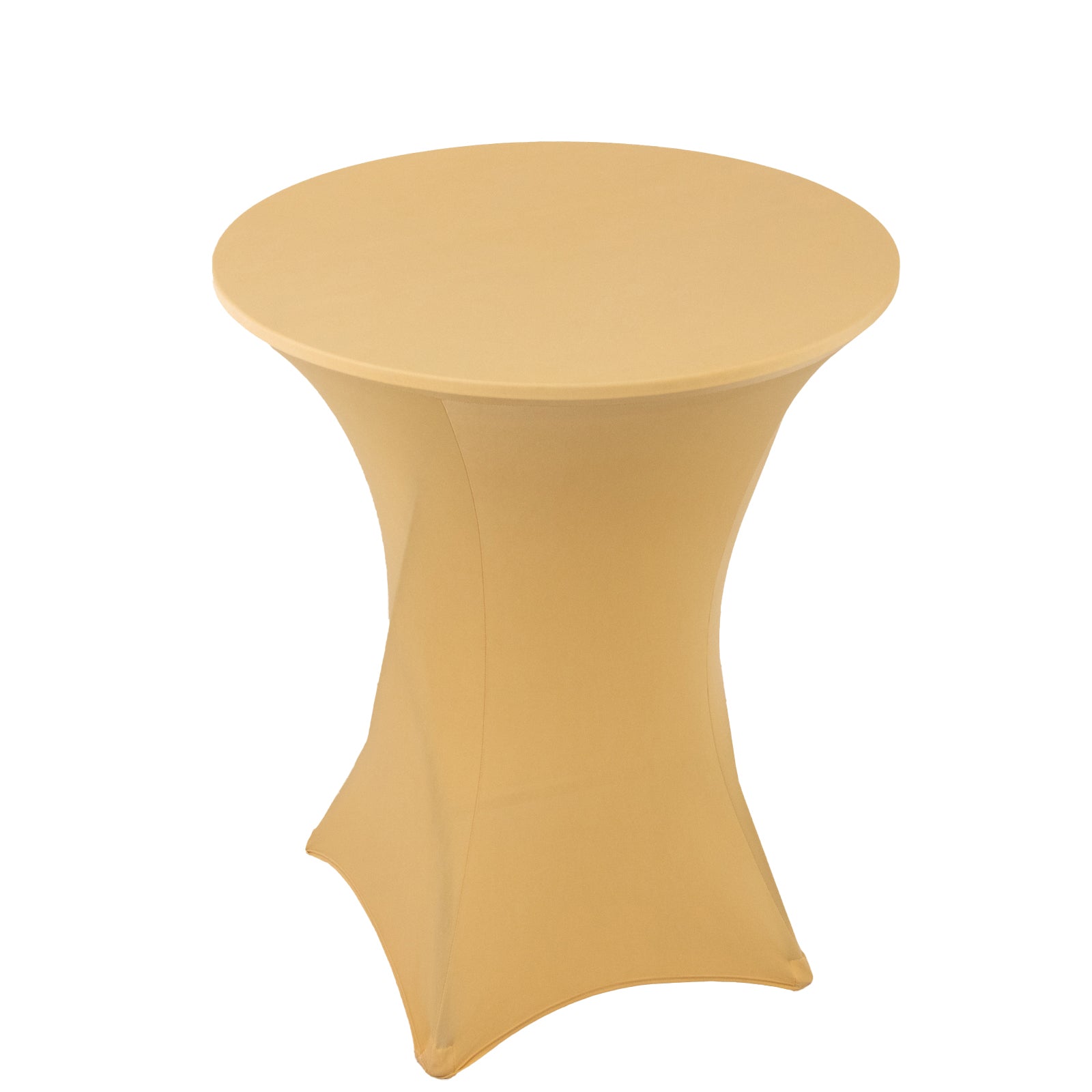 Stretchable Champagne Spandex Cocktail Table Cover for 33 - 36 Inch Tables