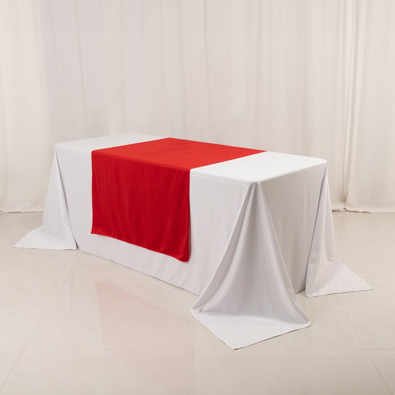 Durable Red Polyester 36x72 Table Runner for Trade Shows