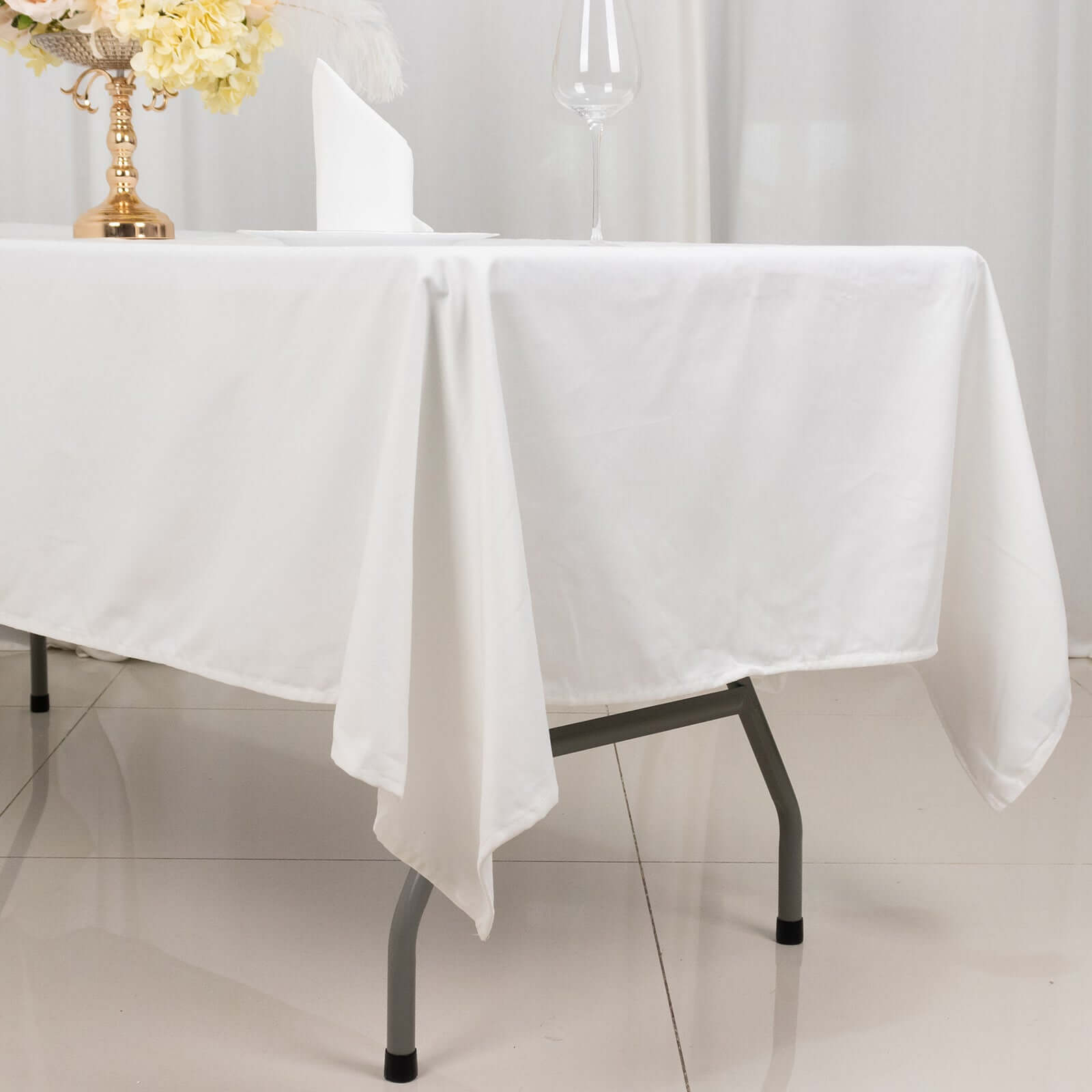 Soft and Breathable 100% Cotton White Rectangle Tablecloth, 60x102