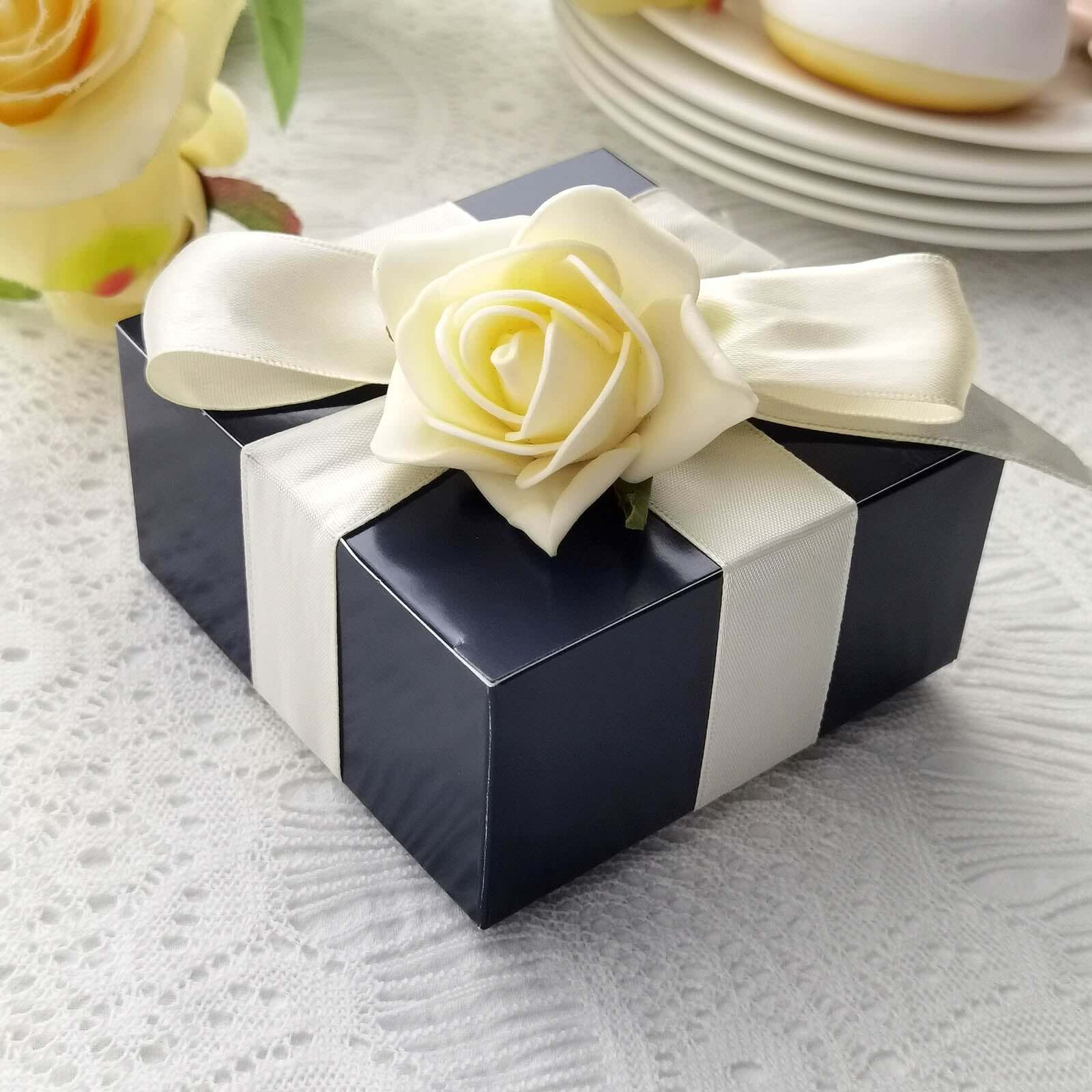100-Pack Navy Blue Cardstock 4x4x2 Party Favor Gift Boxes for DIY - Great Value!