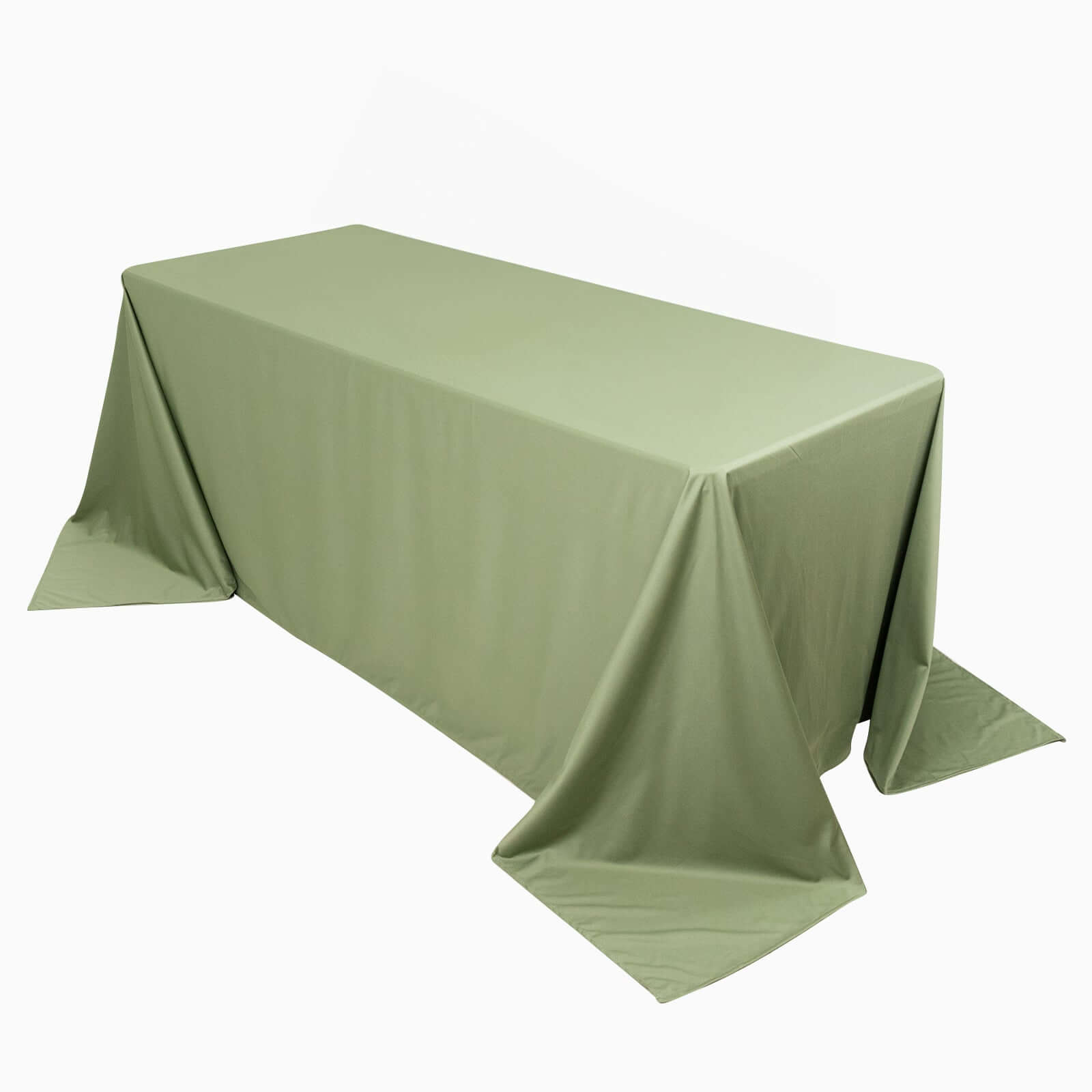 Premium Wrinkle-Free & Stain-Resistant Dusty Sage Green Scuba Tablecloth (90x132)