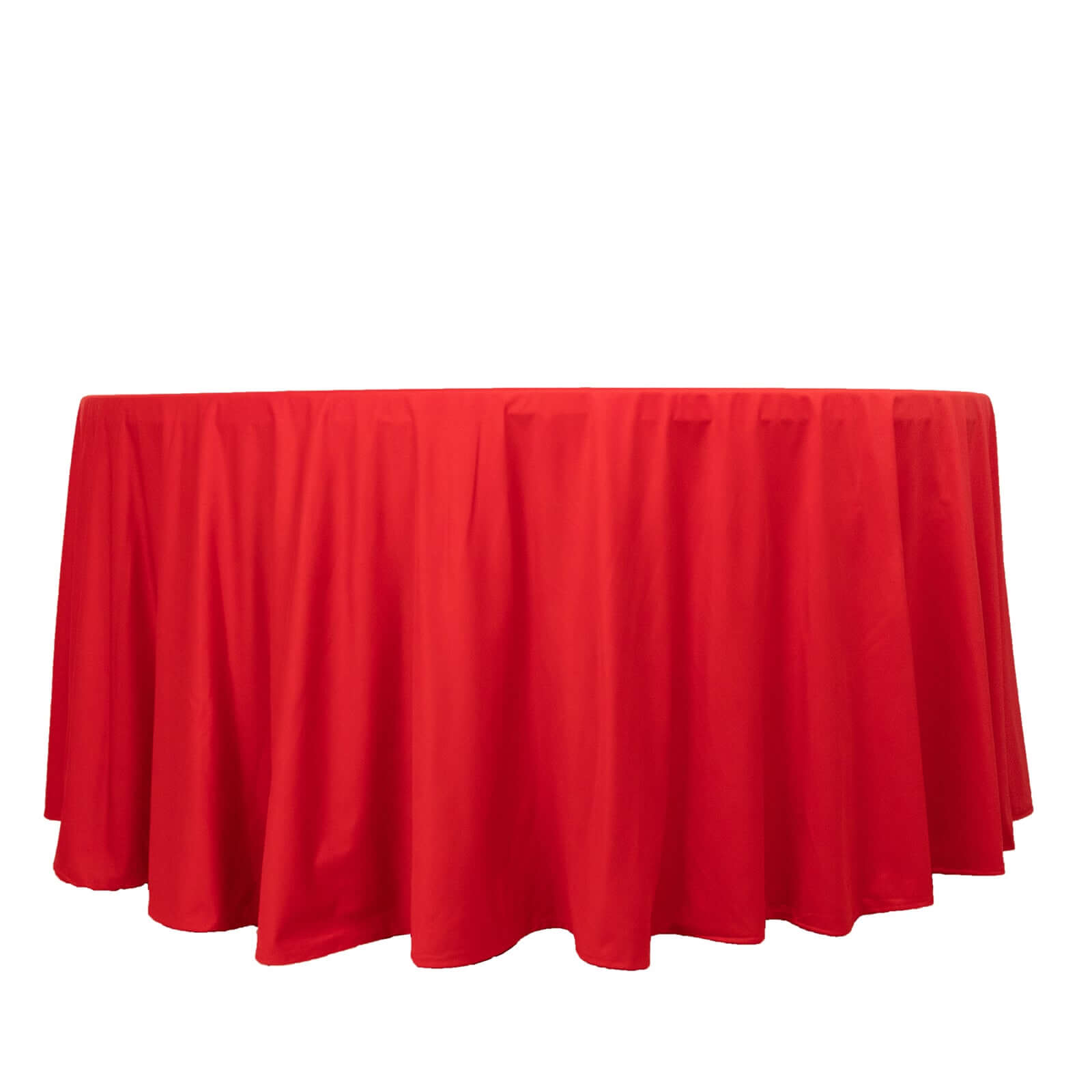 Red Premium Scuba 120-Inch Round Tablecloth - Wrinkle & Stain Resistant
