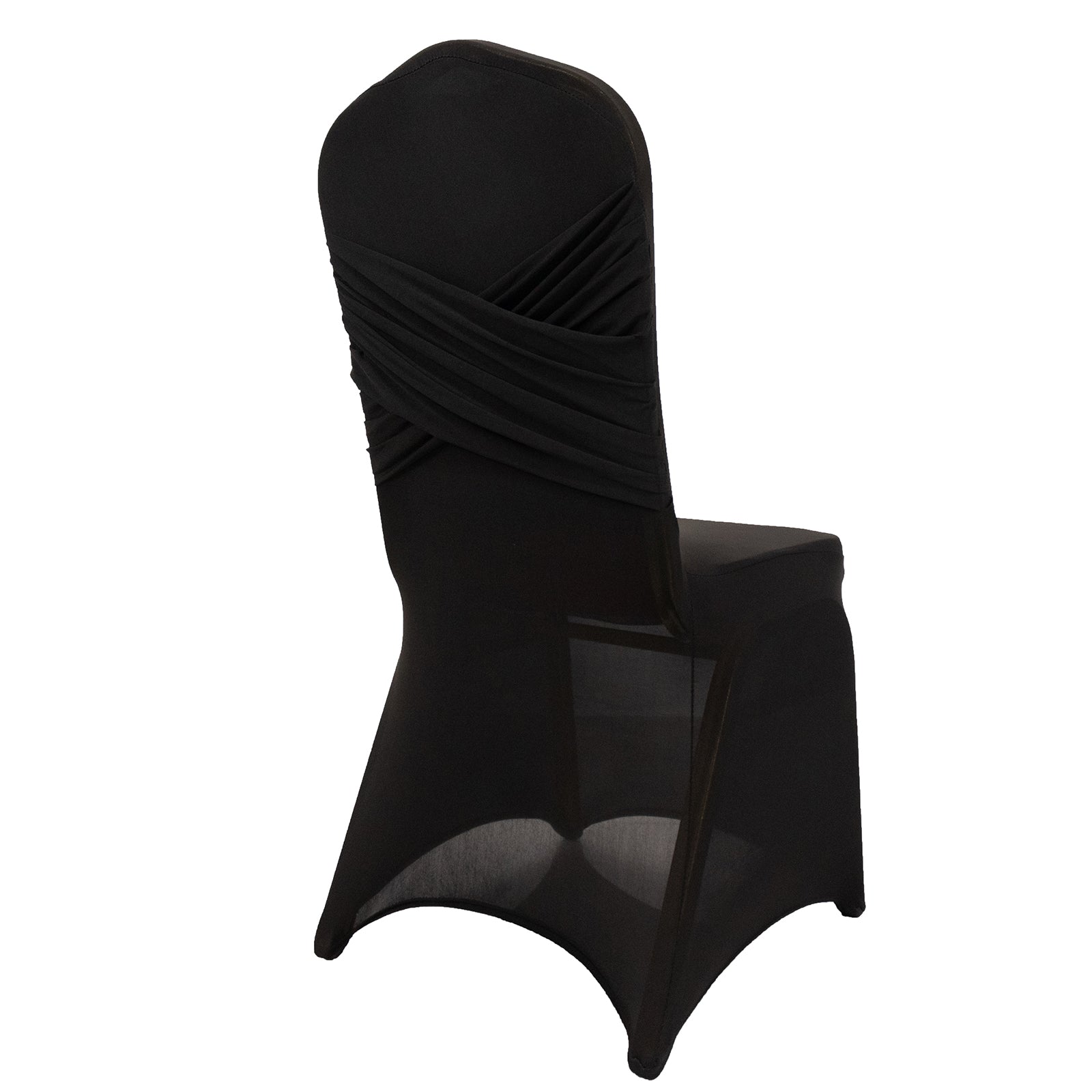 Black Spandex Chair Cover in Madrid Style - 180GSM Stretch Slipcover for Banquet Chairs