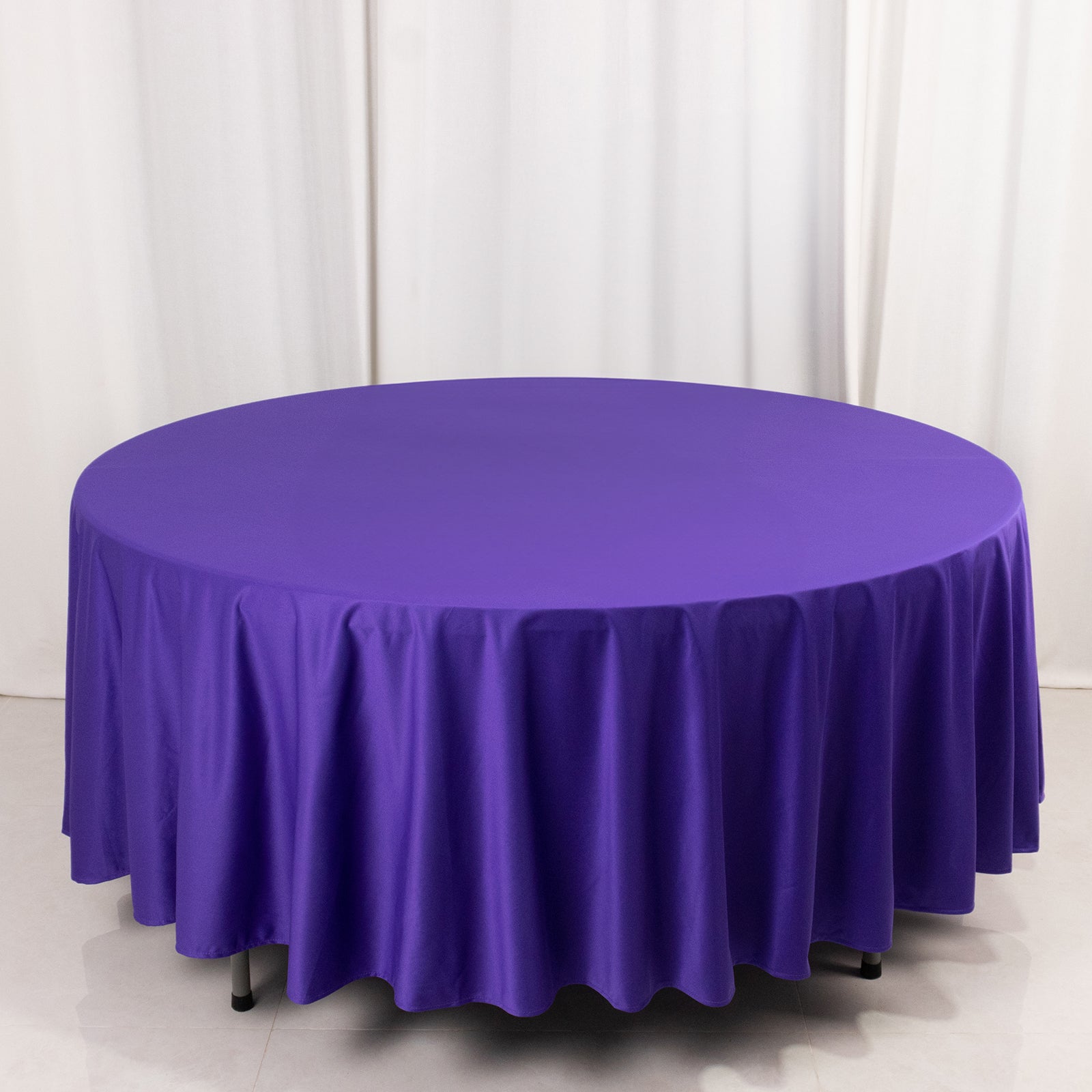 Premium Purple 108-Inch Round Scuba Tablecloth - Wrinkle-Free & Stain-Resistant for Events