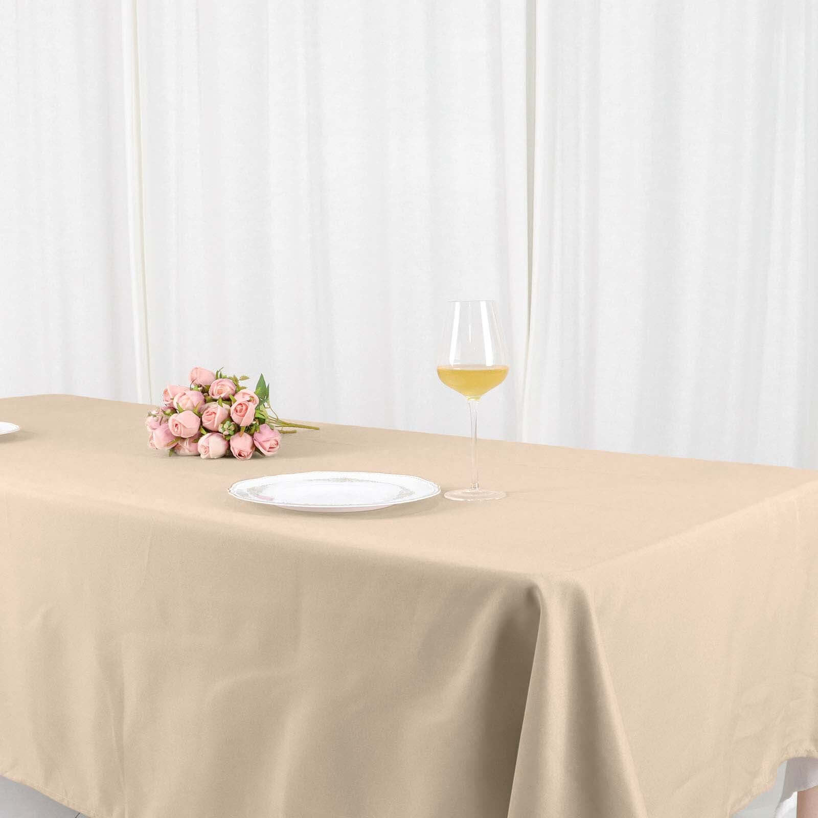 Stylish and Durable Nude Polyester 60x102 Rectangle Tablecloth - Perfect for Events