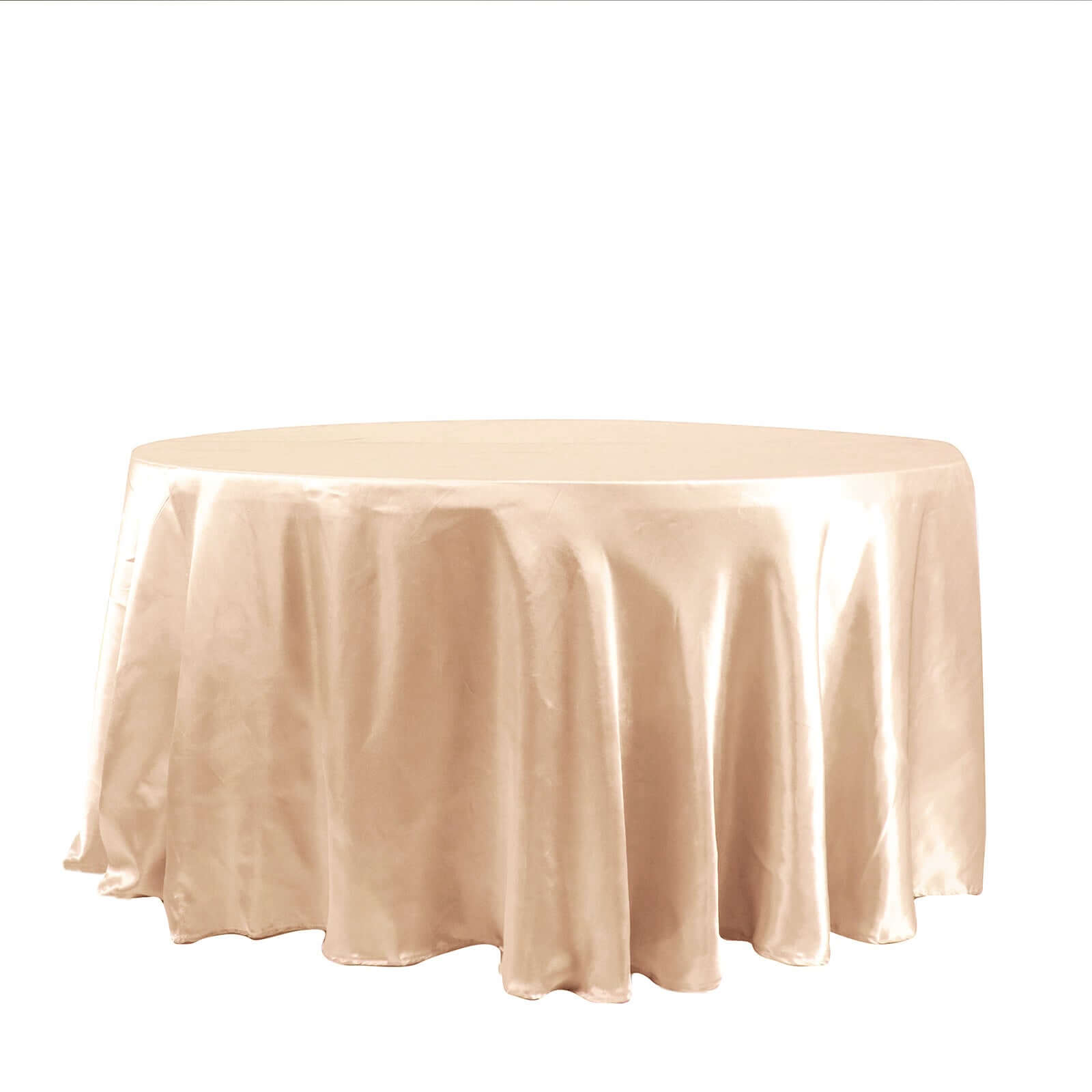 Stylish Seamless Nude Satin 120 - inch Round Tablecloth