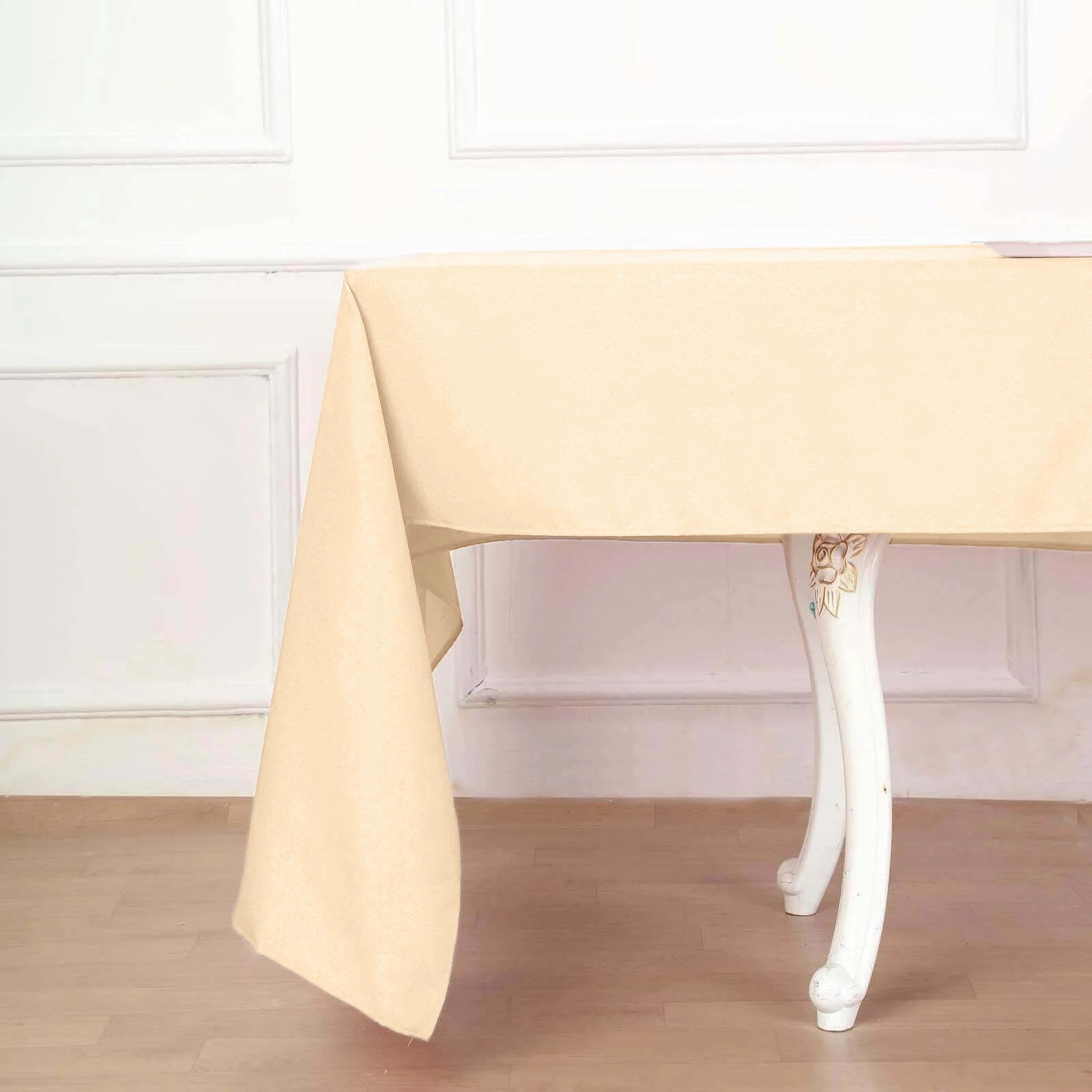 Beige 60x102 Rectangle Polyester Tablecloth - Durable & Elegant Table Cover