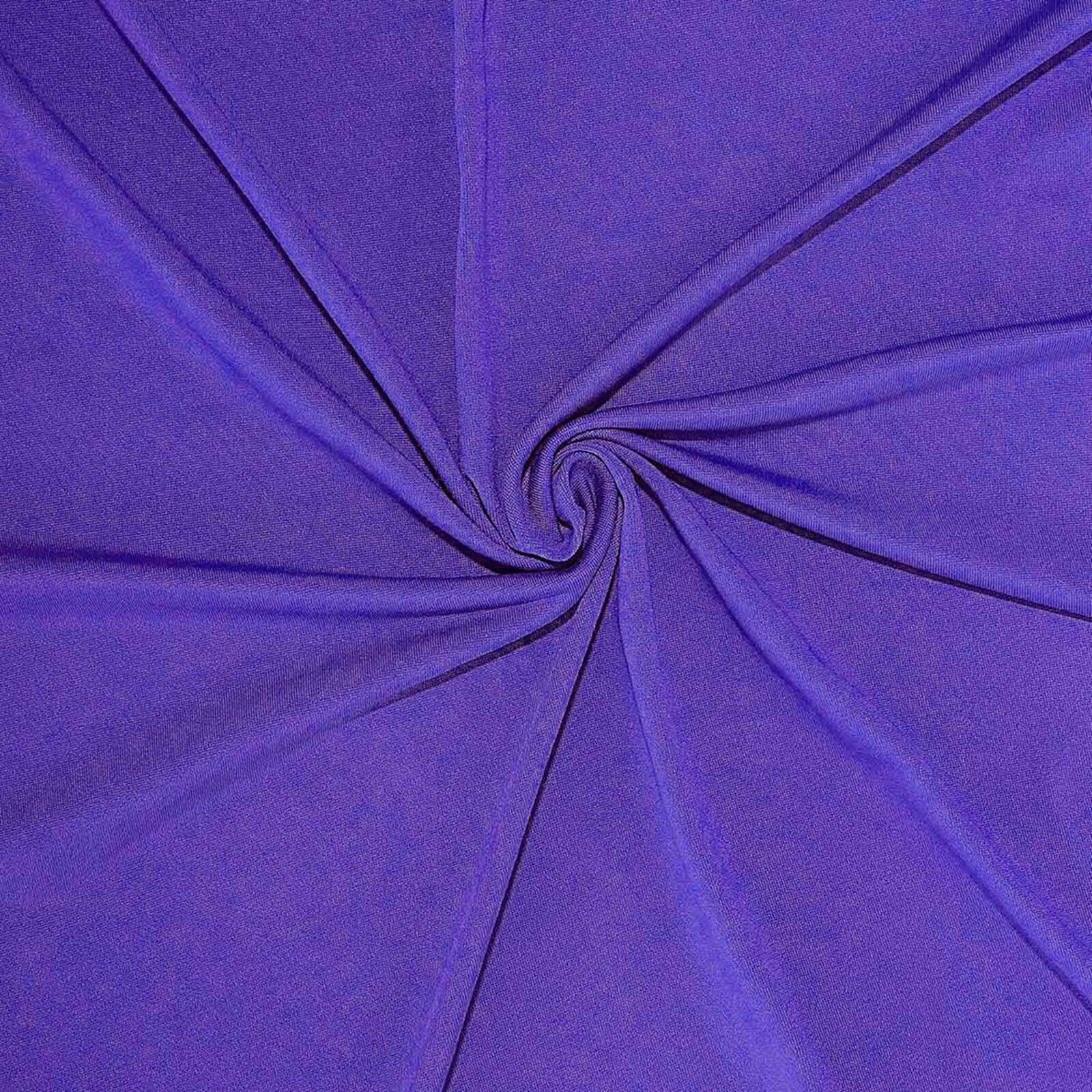Exclusive Purple 4-Way Stretch Spandex Wrinkle-Free Event Curtain, 5ftx14ft with Rod Pockets