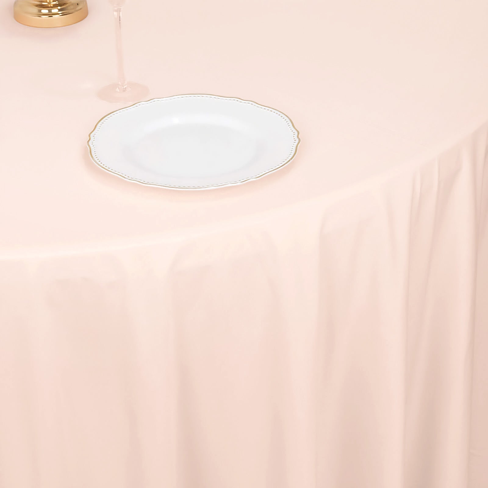 Blush Premium Scuba 120' Round Wrinkle & Stain-Free Tablecloth