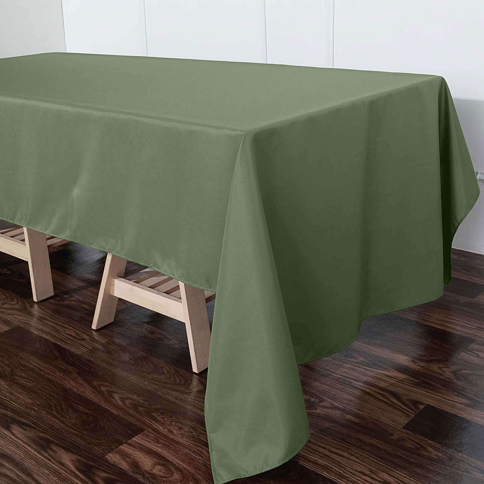 Olive Green Polyester Wrinkle-Resistant 60x126 Rectangle Tablecloth - Great for Events