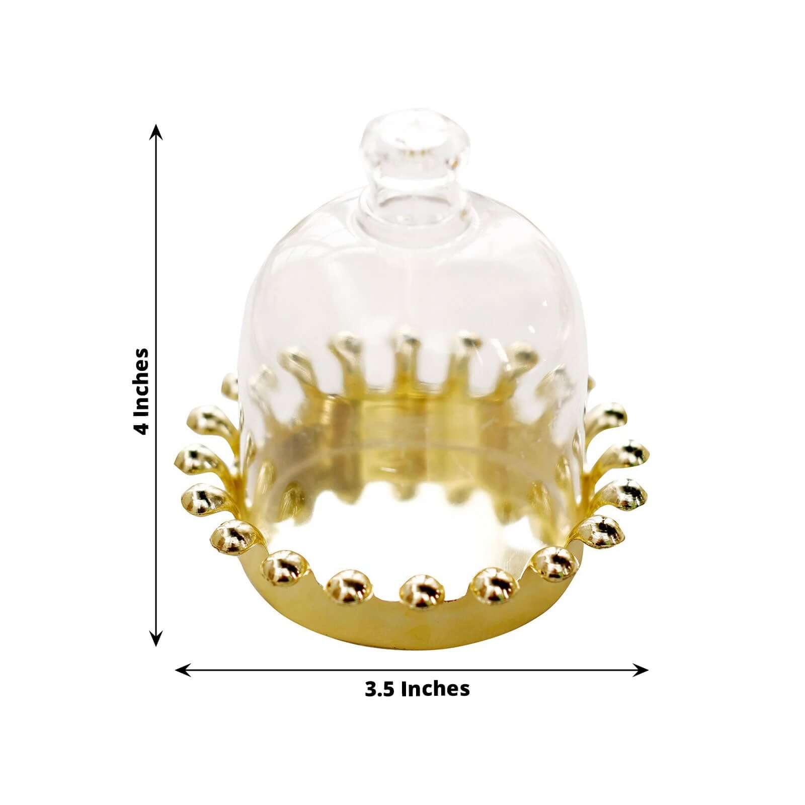 12-Pack Gold & Clear Mini Crown Plastic Treats Party Favor Boxes - Perfect for Special Events