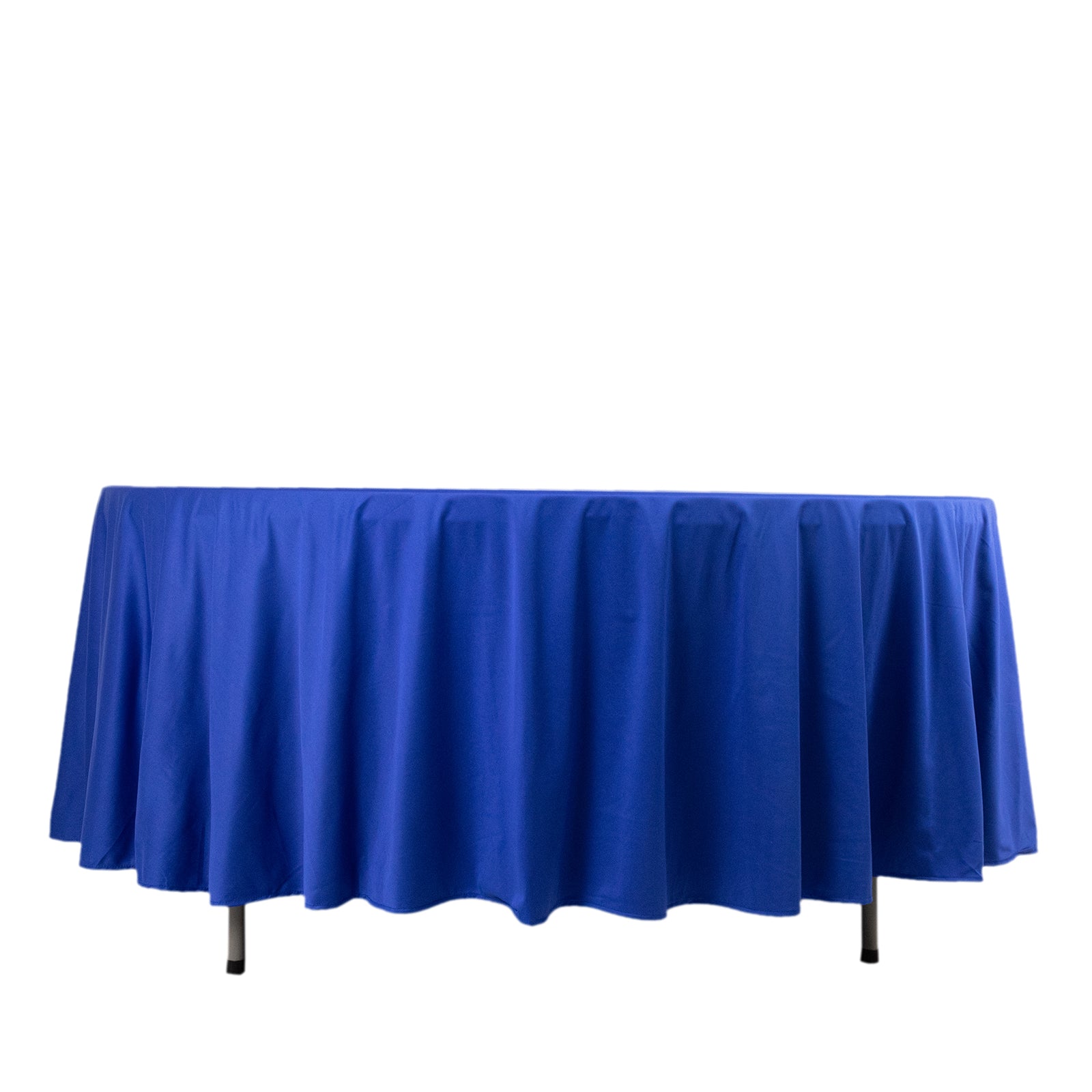 Premium Royal Blue 108" Round Scuba Tablecloth - Wrinkle & Stain Free, Ideal for Events
