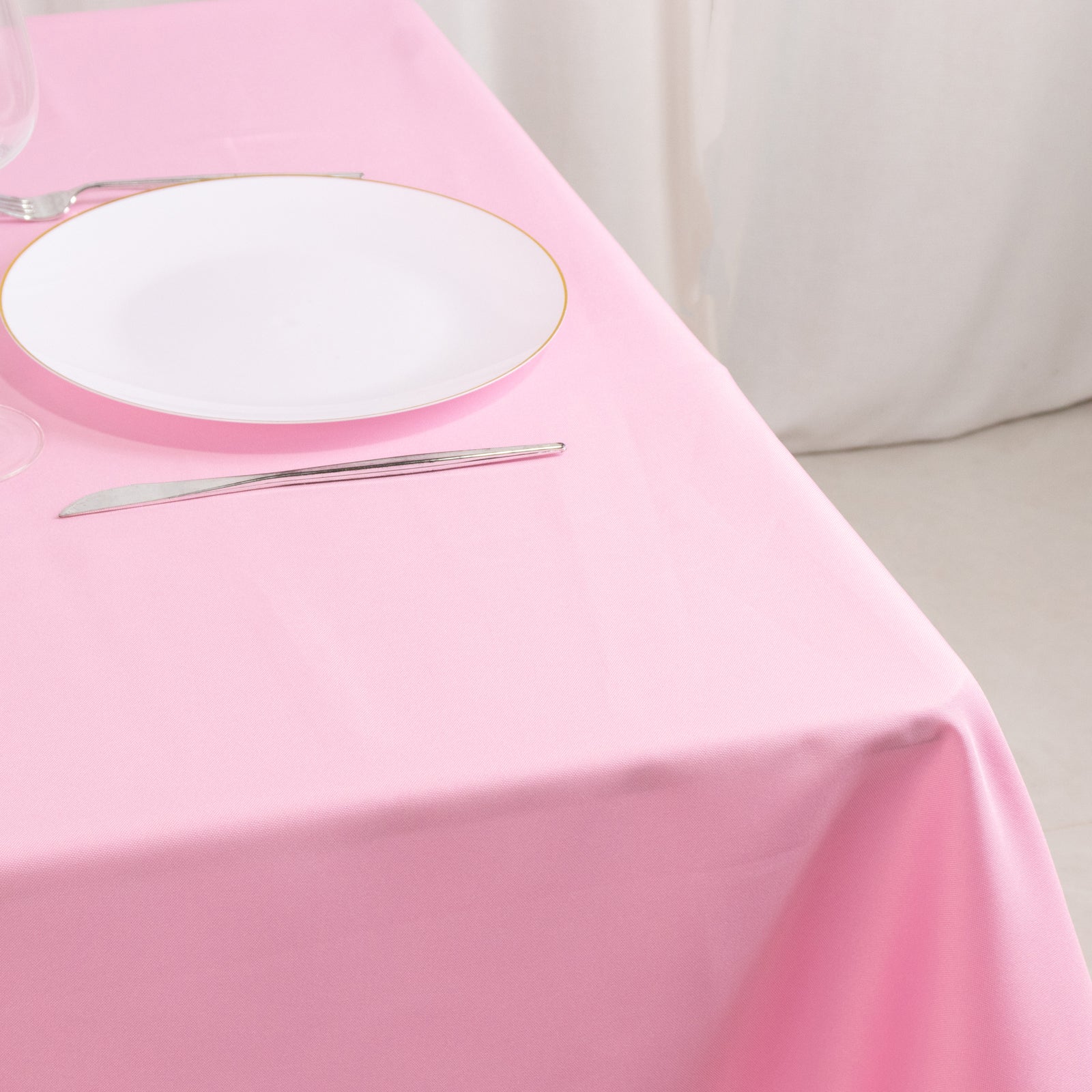 Stain & Wrinkle-Resistant 220GSM Pink 54x54 Premium Polyester Square Tablecloth