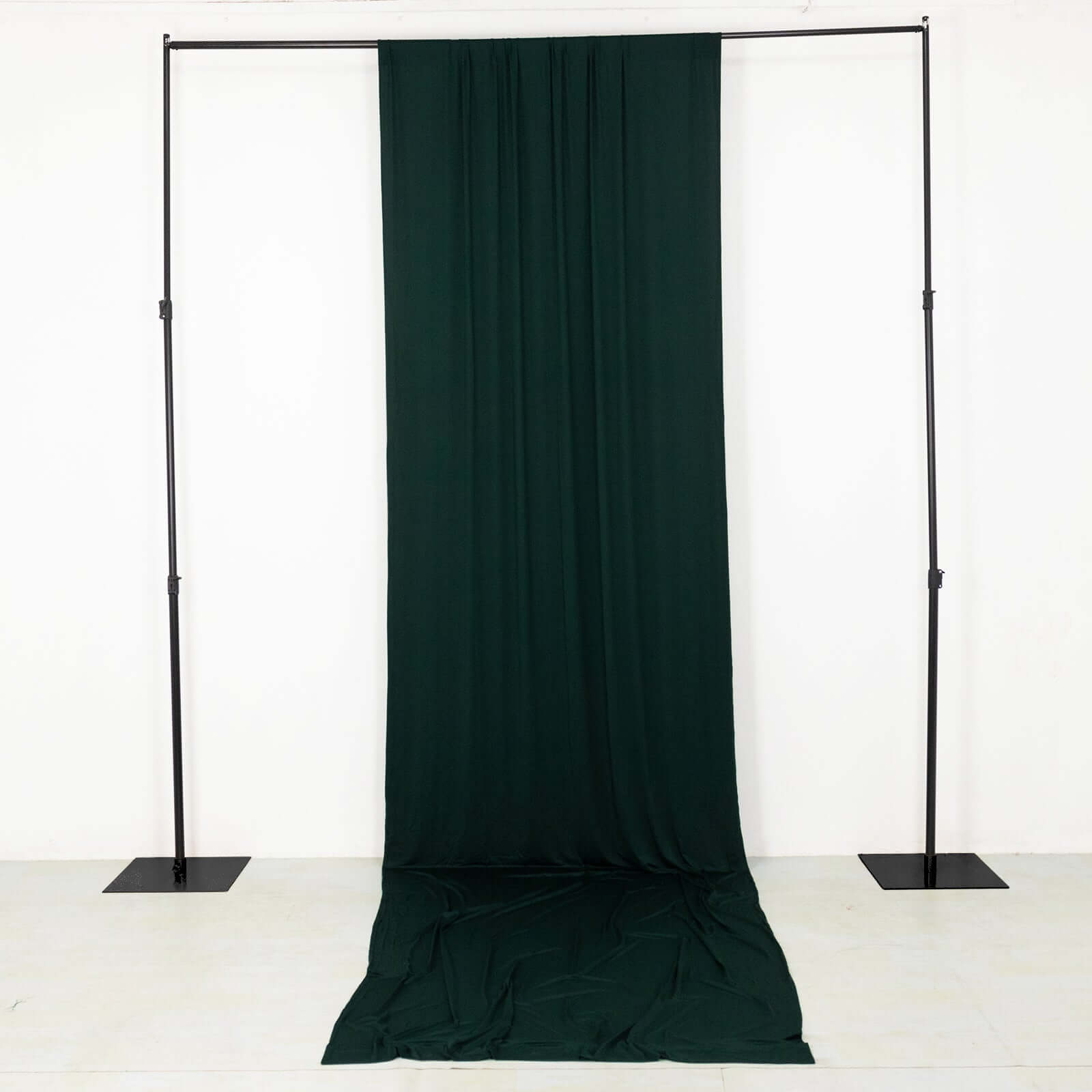 Hot Sale! Hunter Emerald Green 4-Way Stretch Spandex Event Backdrop Curtain, 5ft x 16ft, Wrinkle-Free with Rod Pockets
