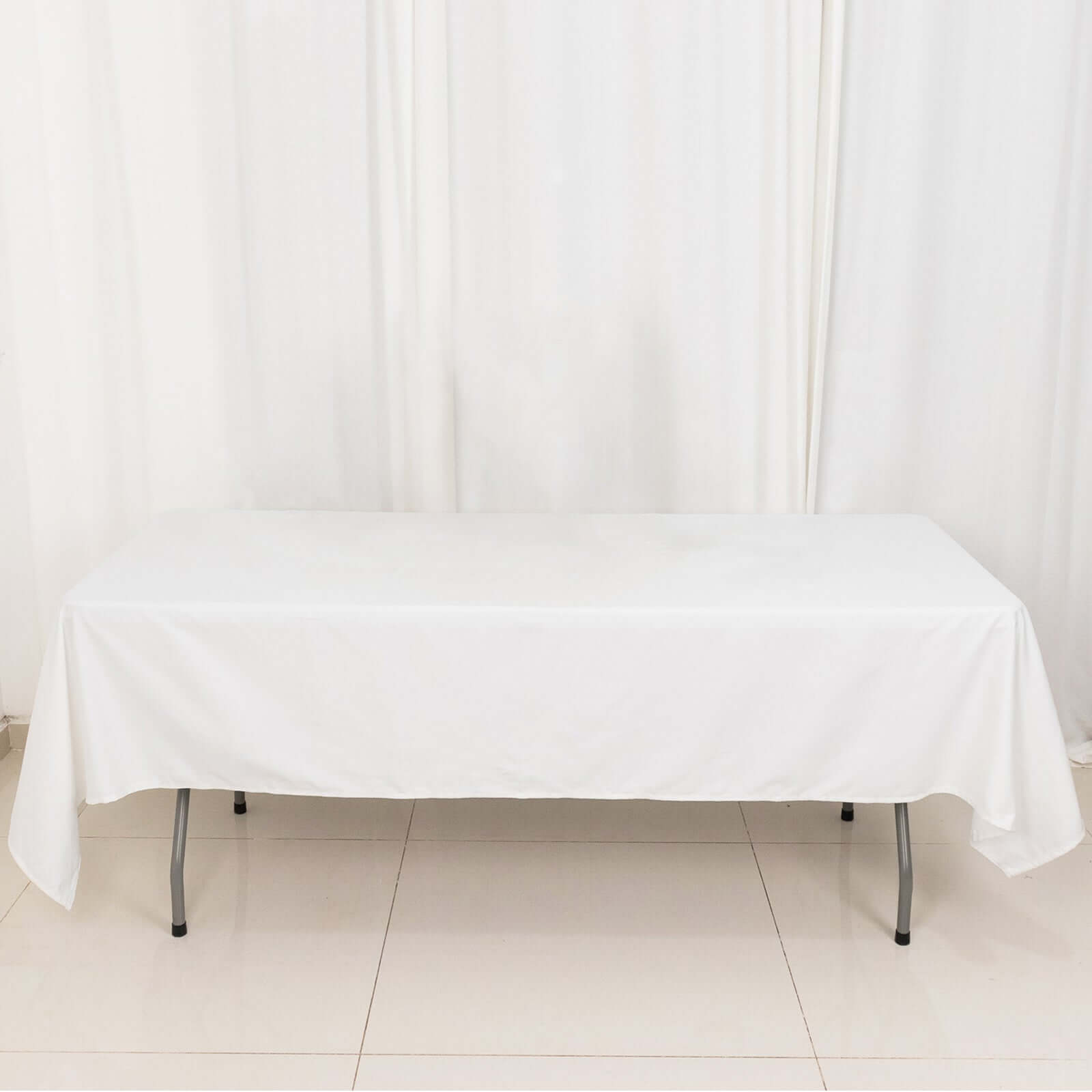 Soft and Breathable 100% Cotton White Rectangle Tablecloth, 60x102