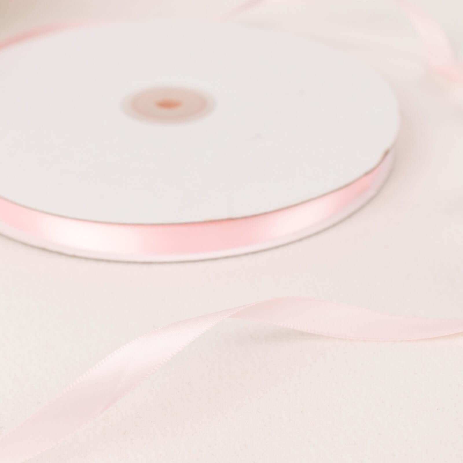 Limited Offer! 100 Yards 3/8-Inch Blush Single-Sided Decorative Satin Ribbon