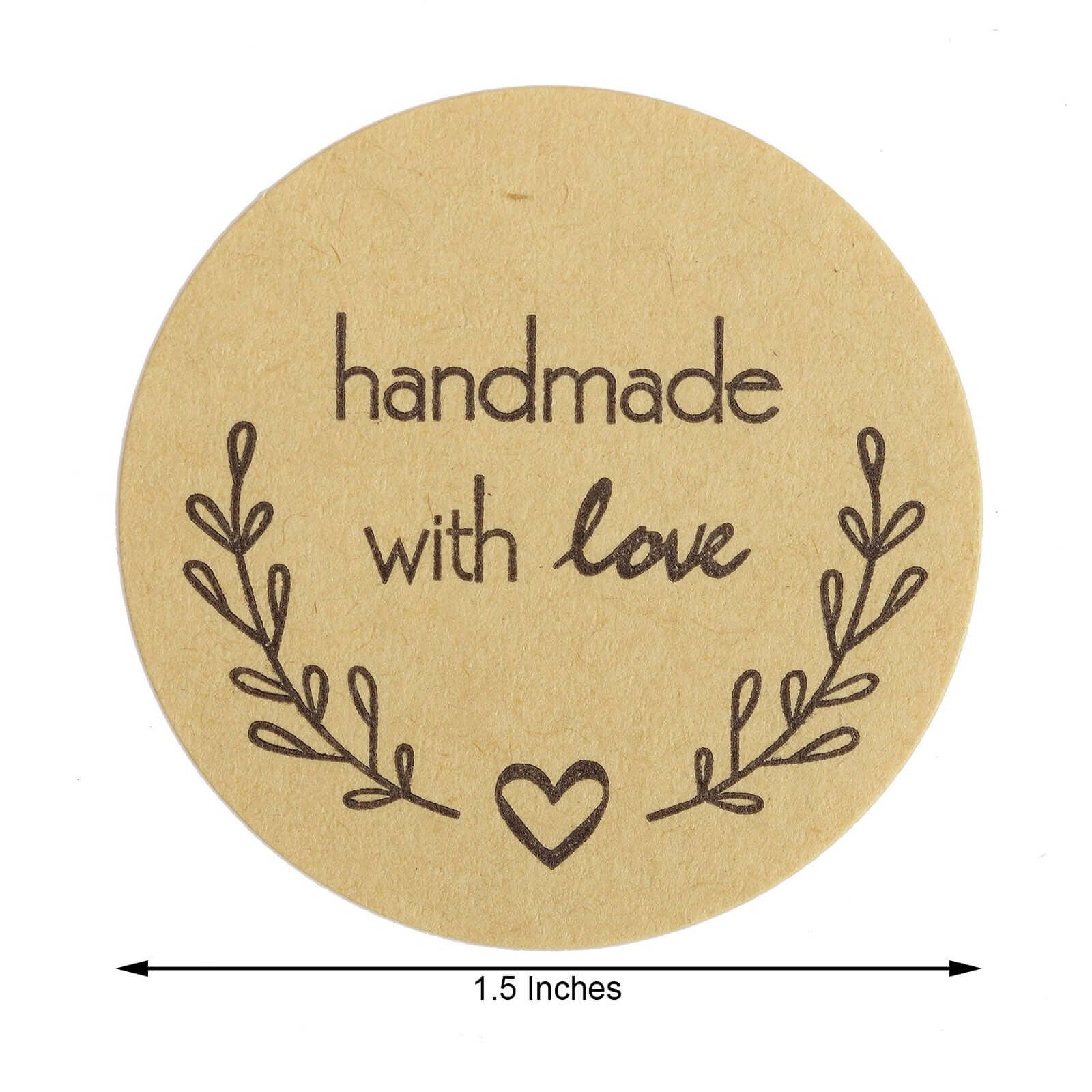 500 Pcs 1.5" Handmade Olive Branch Stickers - Ideal for Bakery Boxes
