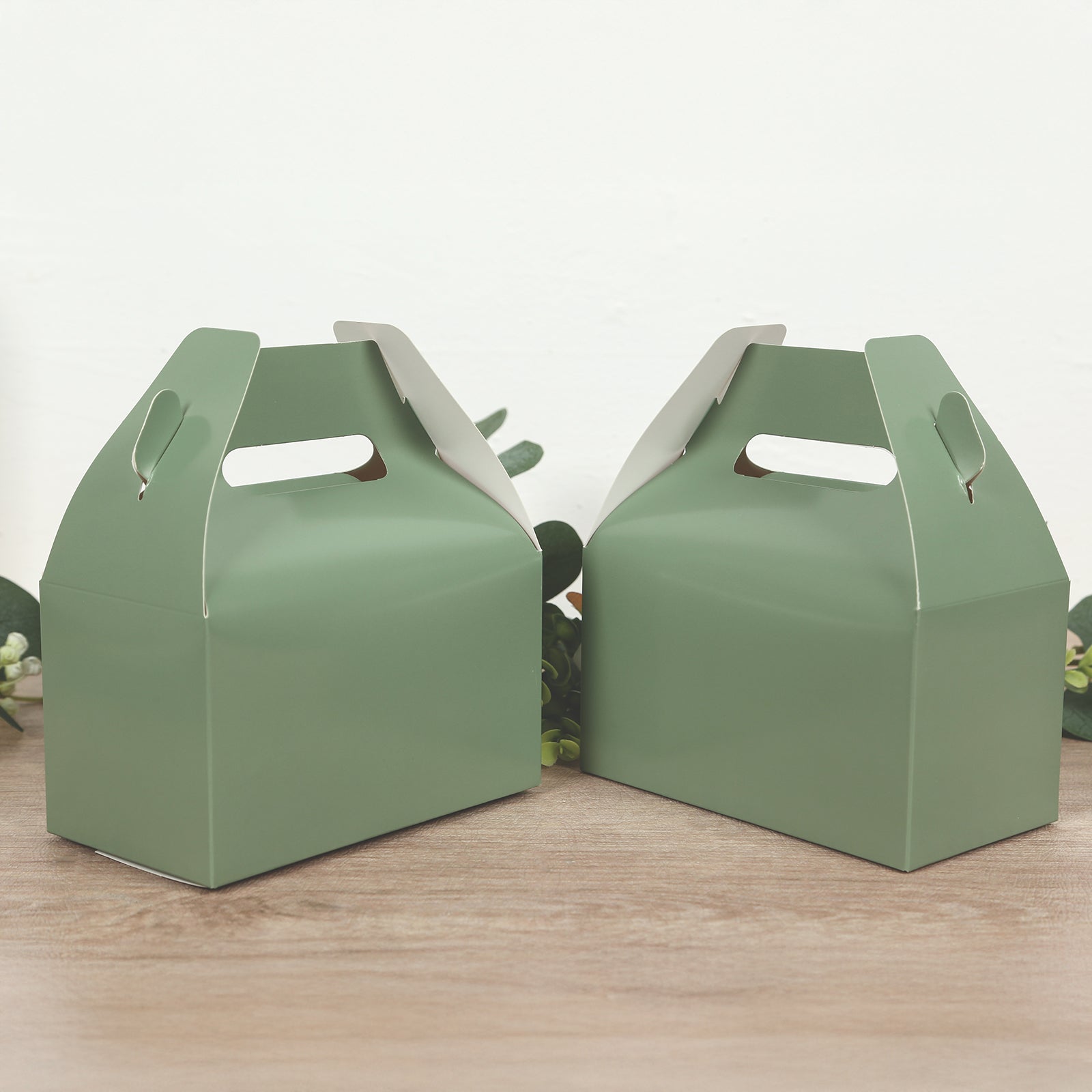 25-Pack Dusty Sage Green Party Candy Gift Tote Gable Boxes - Hot Sale!