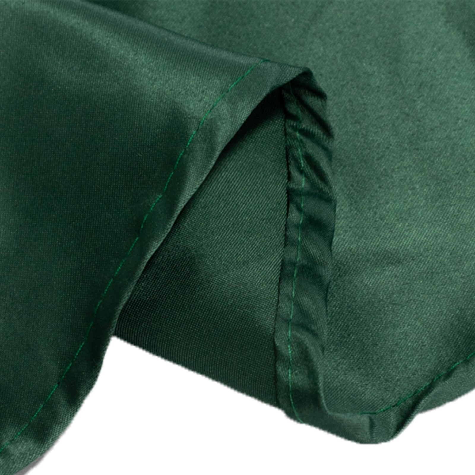 Exclusive Lamour Satin 120-Inch Round Tablecloth in Hunter Emerald Green - Soft Sheen & Seamless
