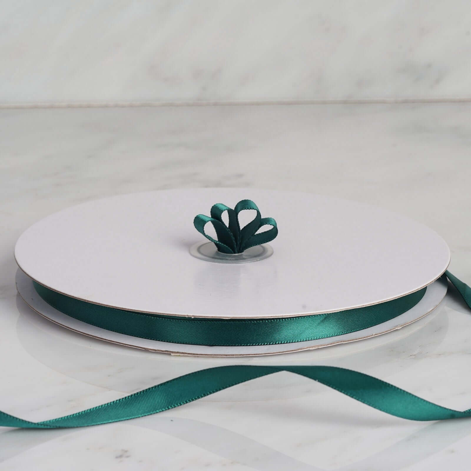 100 Yards 3/8-Inch Hunter Emerald Green Single-Sided Decorative Satin Ribbon