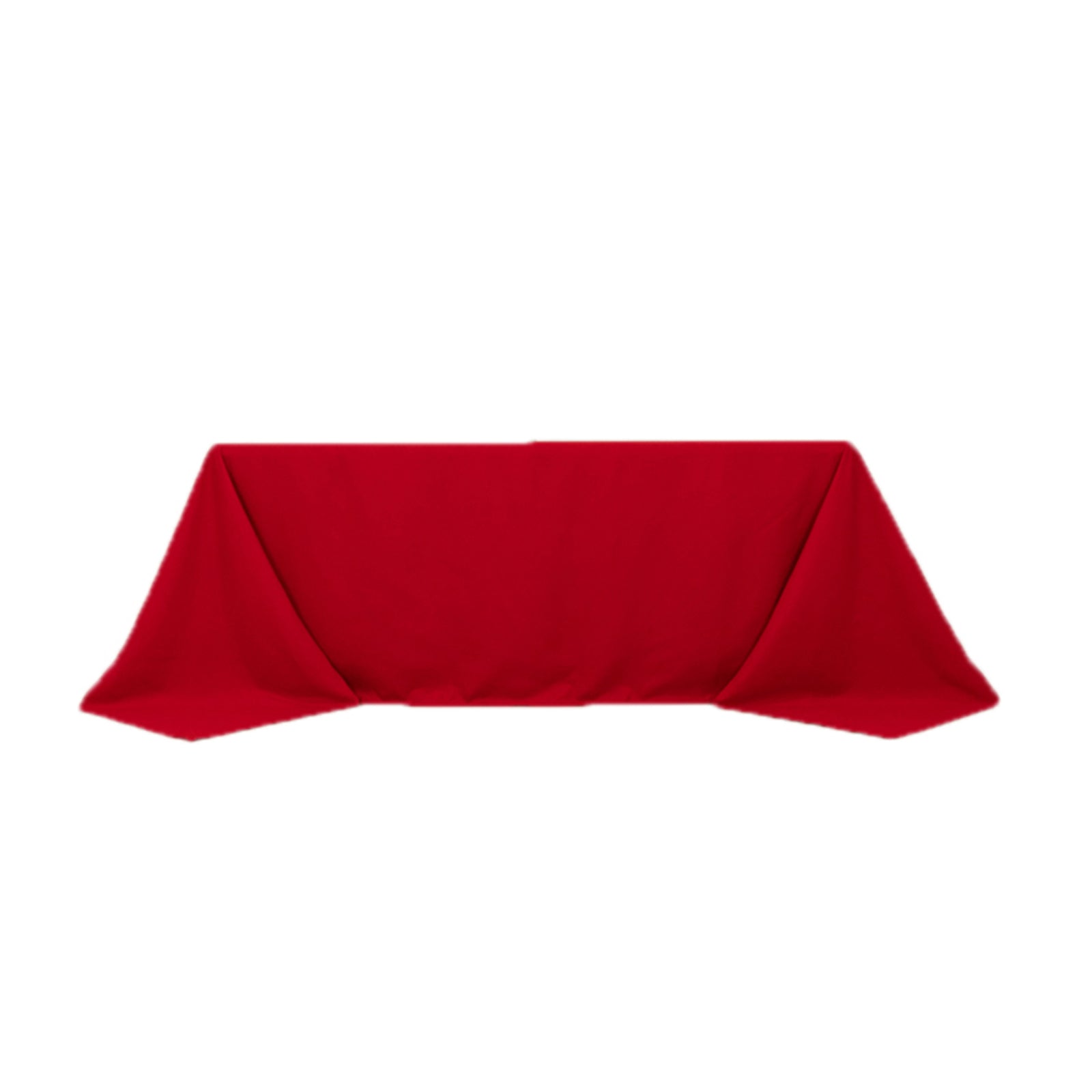 Red Seamless Wrinkle-Resistant 90x132 Cotton Blend Rectangle Tablecloth