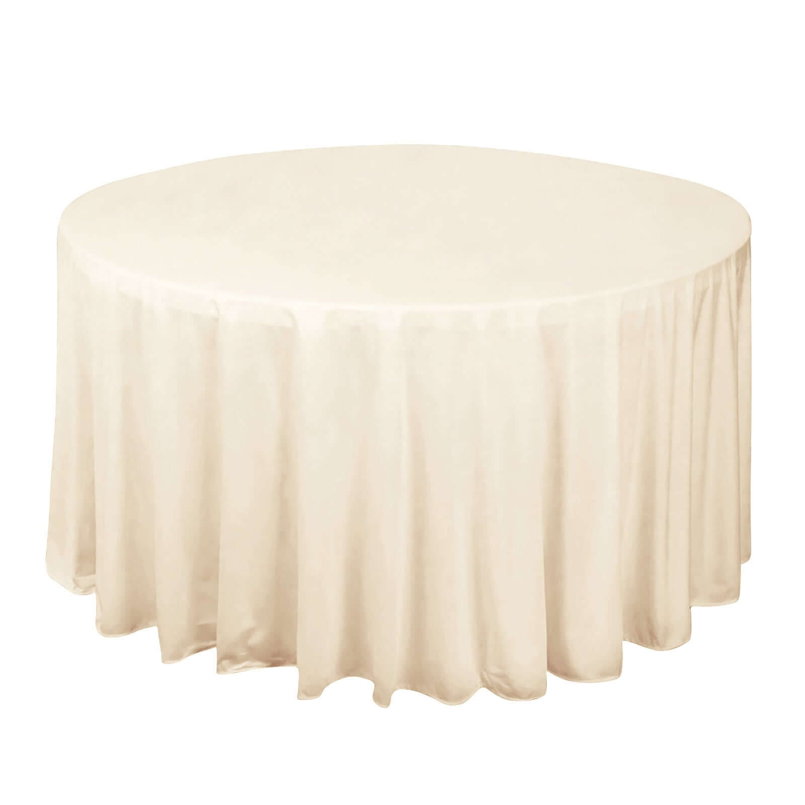 Premium Beige 120' Scuba Round Tablecloth - Wrinkle & Stain Free