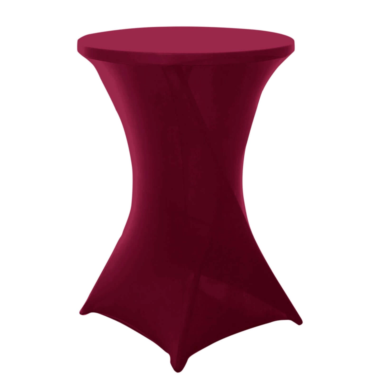 Burgundy Spandex Stretch Fitted Highboy Cocktail Table Cover (24 - 32 Inch) - Easy Care