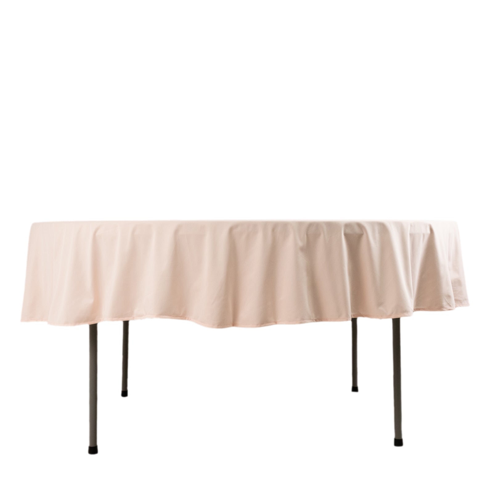 Blush Premium 90' Round Scuba Tablecloth - Stain & Wrinkle Resistant