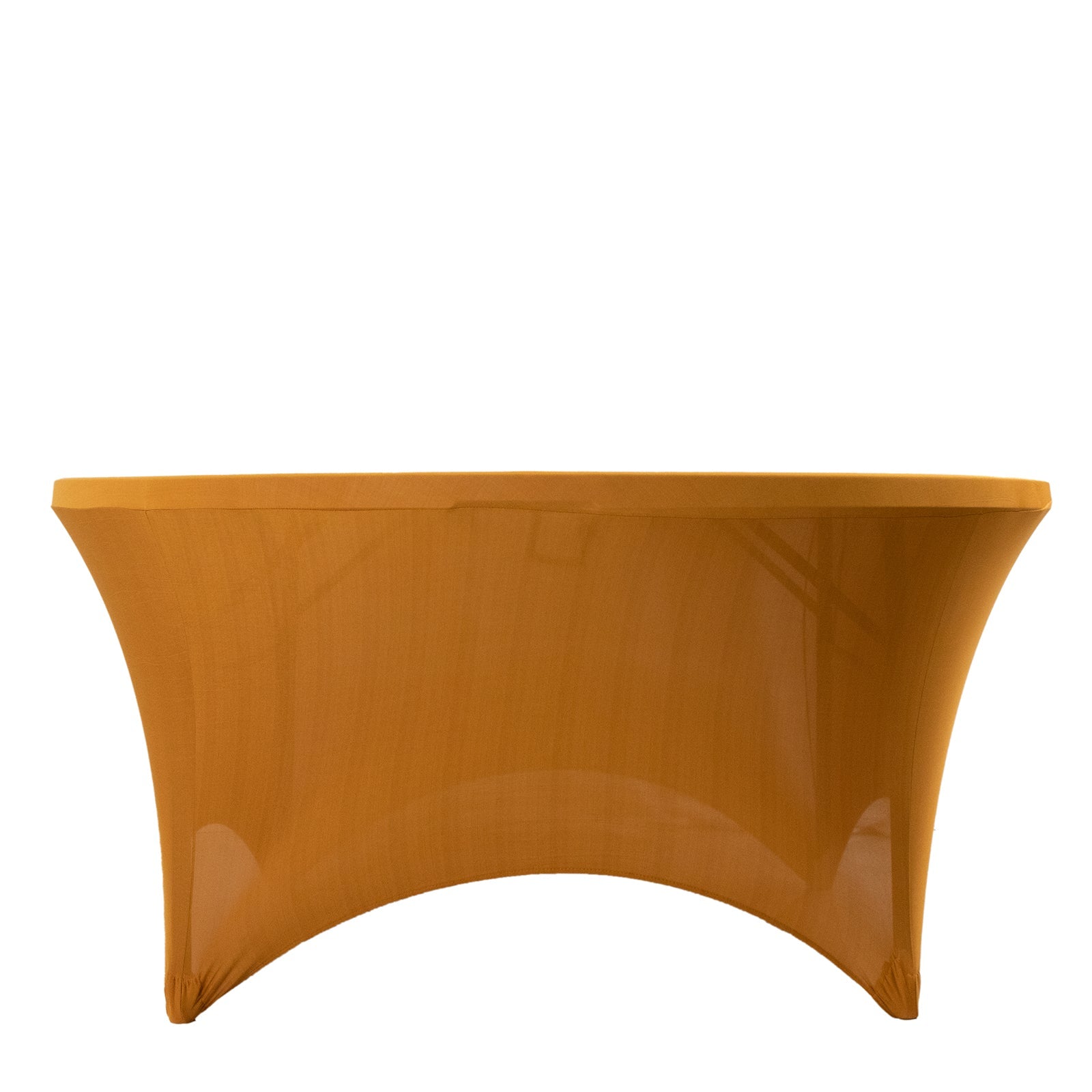 Gold Stretch Spandex 5ft Round Tablecloth - Durable for Events, Great Value!