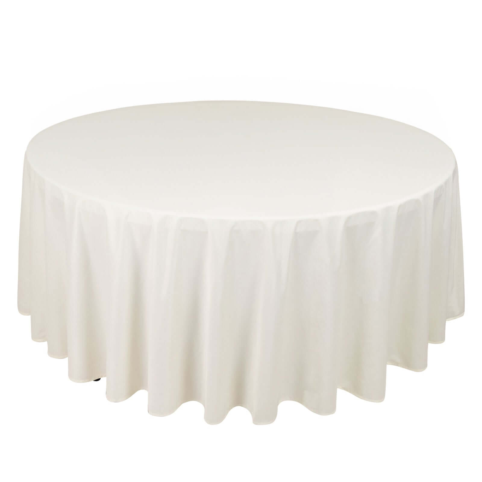 Ivory Premium Wrinkle-Free & Stain-Resistant 108' Scuba Round Tablecloth