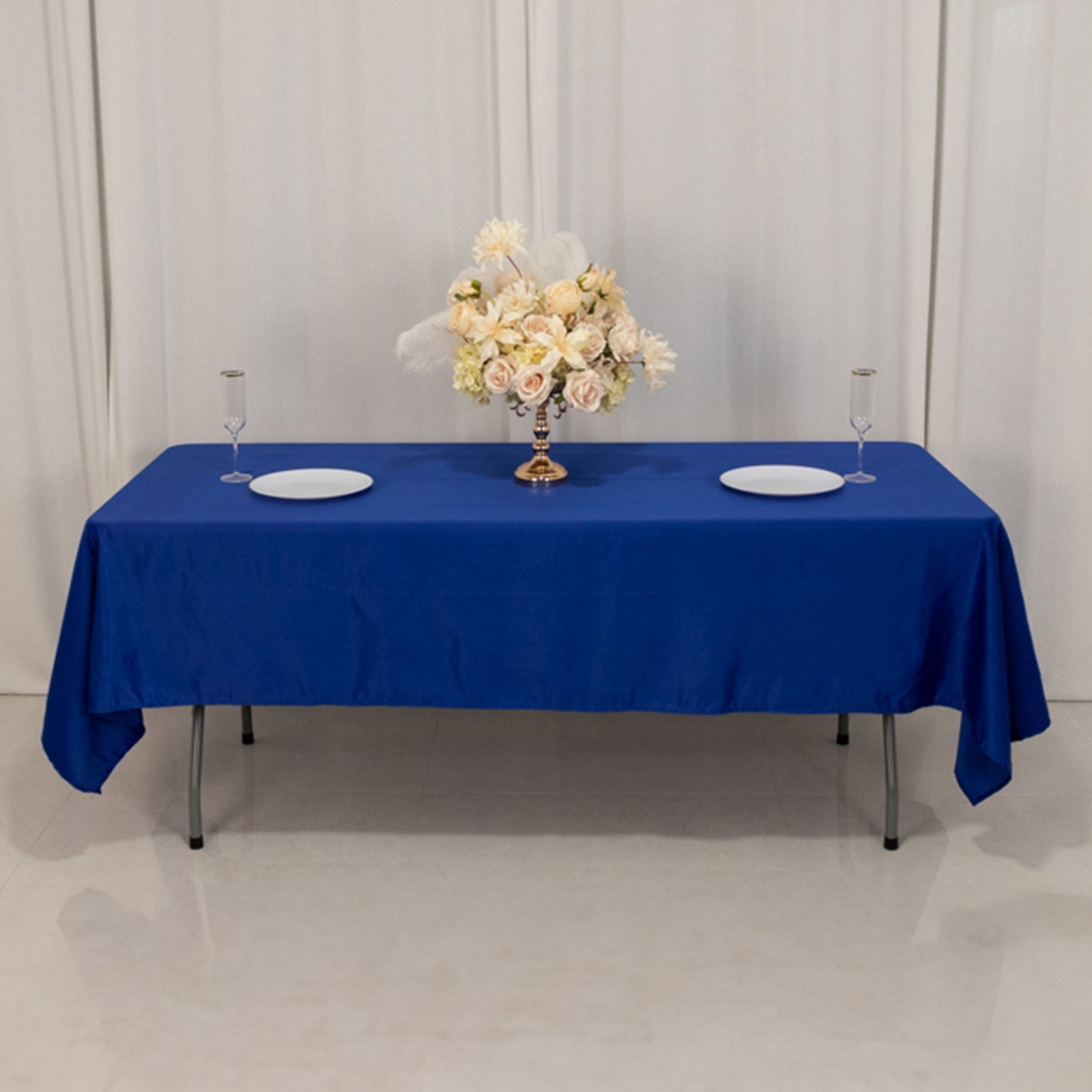 Royal Blue Lamour Satin Rectangle Tablecloth (60x102) - Durable, Silky Soft & High-Quality