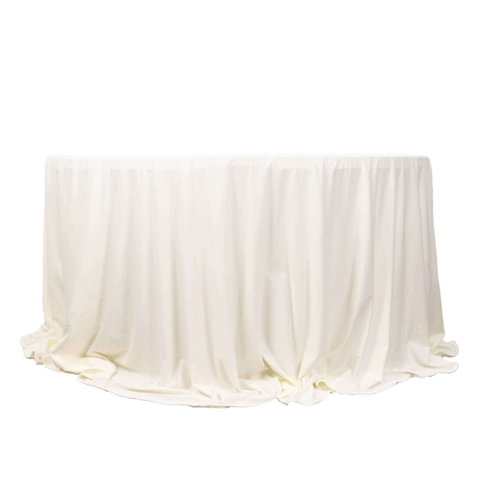 Premium Wrinkle-Free & Stain-Resistant Ivory 132' Round Scuba Tablecloth for Events