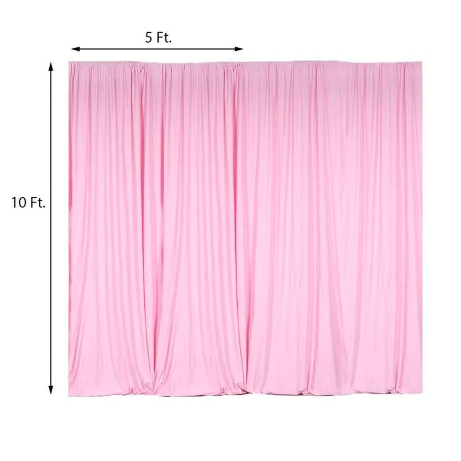 Hot Deal! 2 Pack Pink 10ftx10ft Scuba Polyester Flame - Resistant Wrinkle - Free Event Curtain Drapes with Rod Pockets