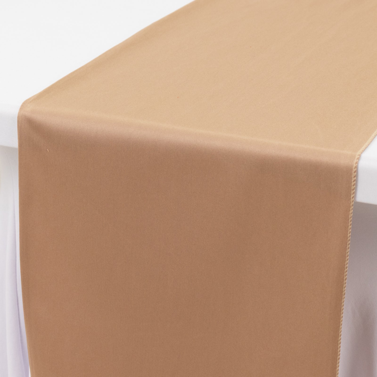 Exclusive Wrinkle-Free Nude Scuba Polyester 12x108 Table Runner