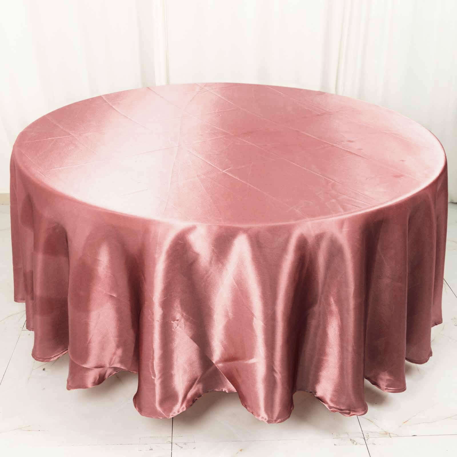 Exclusive Satin 108 Round Tablecloth in Cinnamon Rose - Smooth & Lustrous