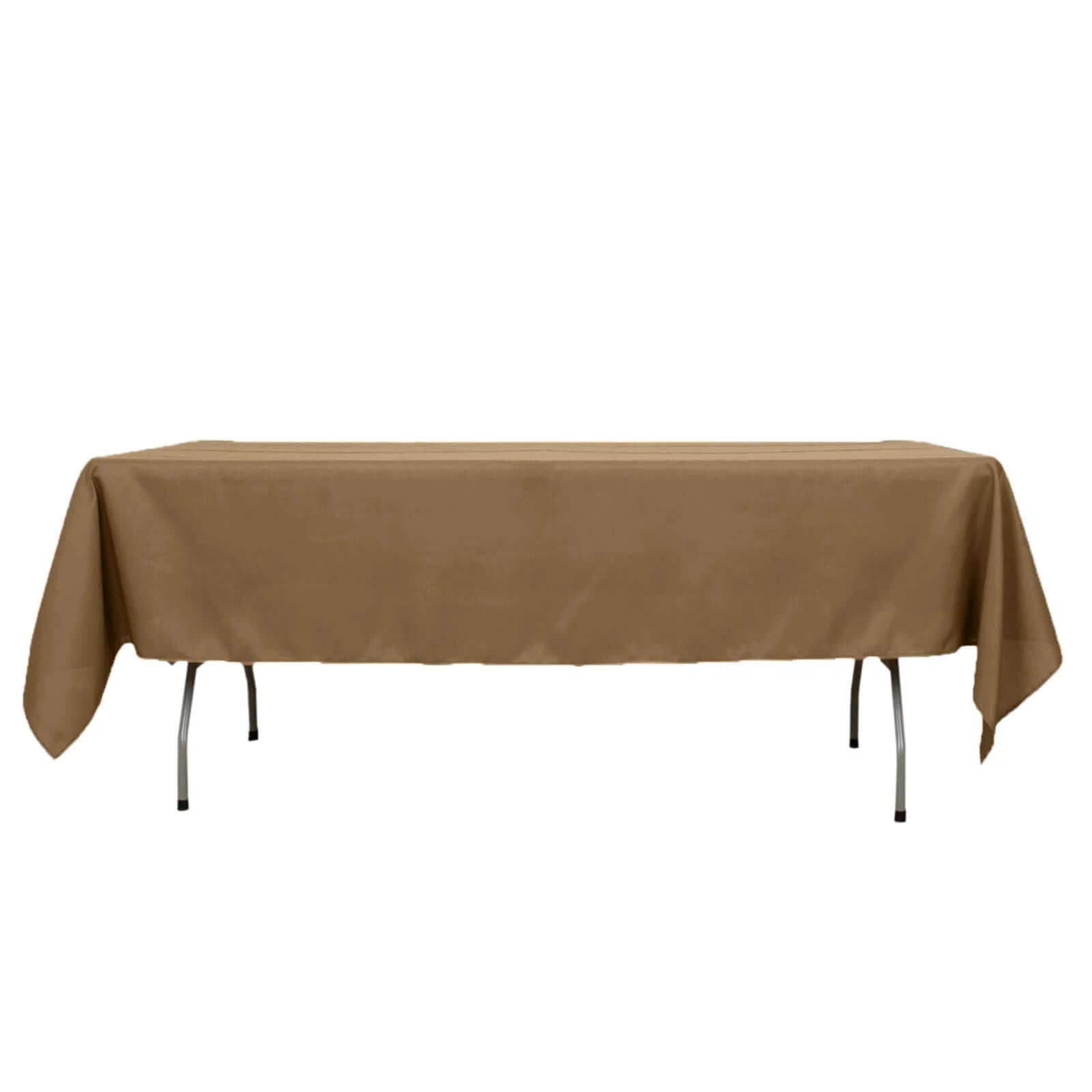 Stylish and Durable Taupe Polyester Rectangle Tablecloth (60x102) - Perfect for Events