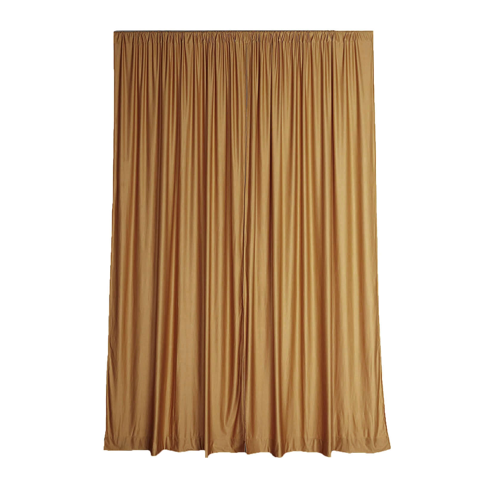 Hot Sale! 2 Pack 10ftx10ft Gold Scuba Polyester Flame - Resistant Wrinkle - Free Event Backdrop Curtains