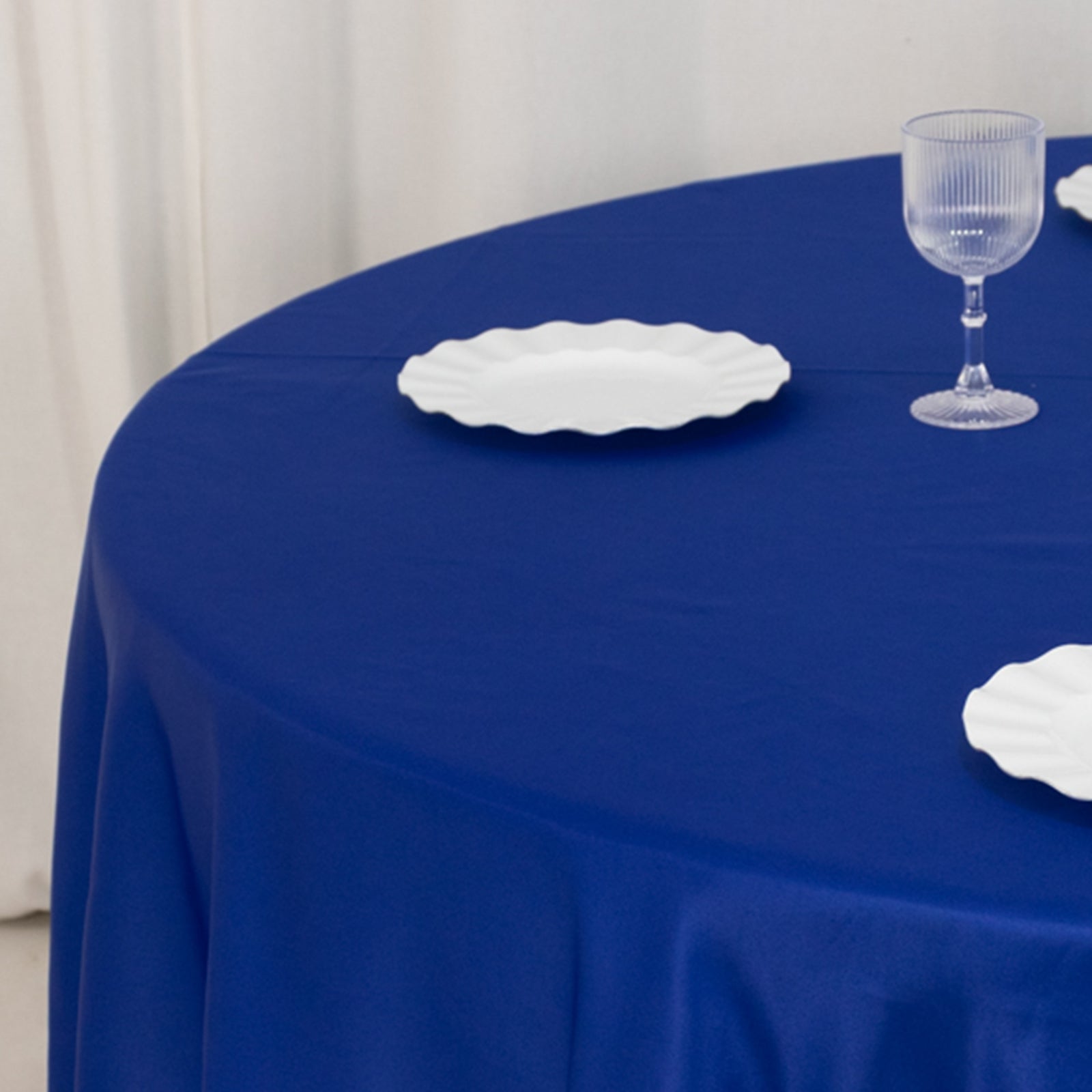 Royal Blue Lamour Satin 108" Round Tablecloth - Durable & Silk-Like, Ideal for Events