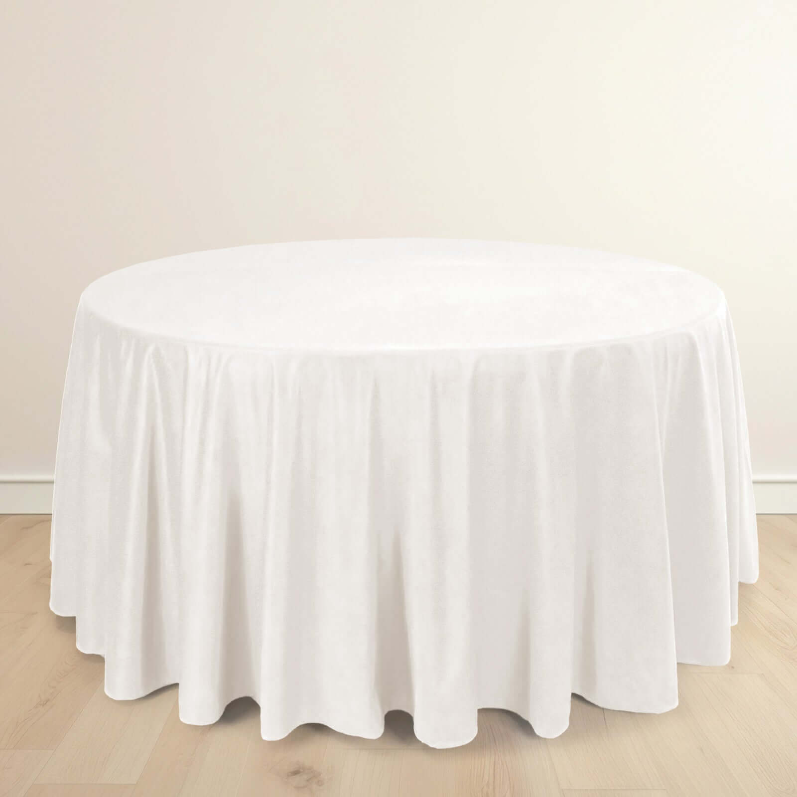 Ivory 120-Inch Premium Scuba Round Tablecloth - Stain & Wrinkle Resistant
