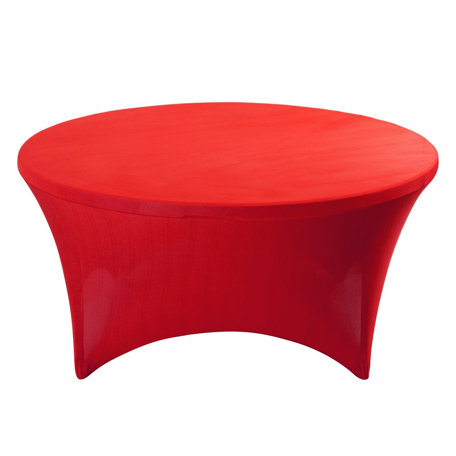 Red 5ft Stretch Spandex Round Tablecloth - Durable & Form-Fitting