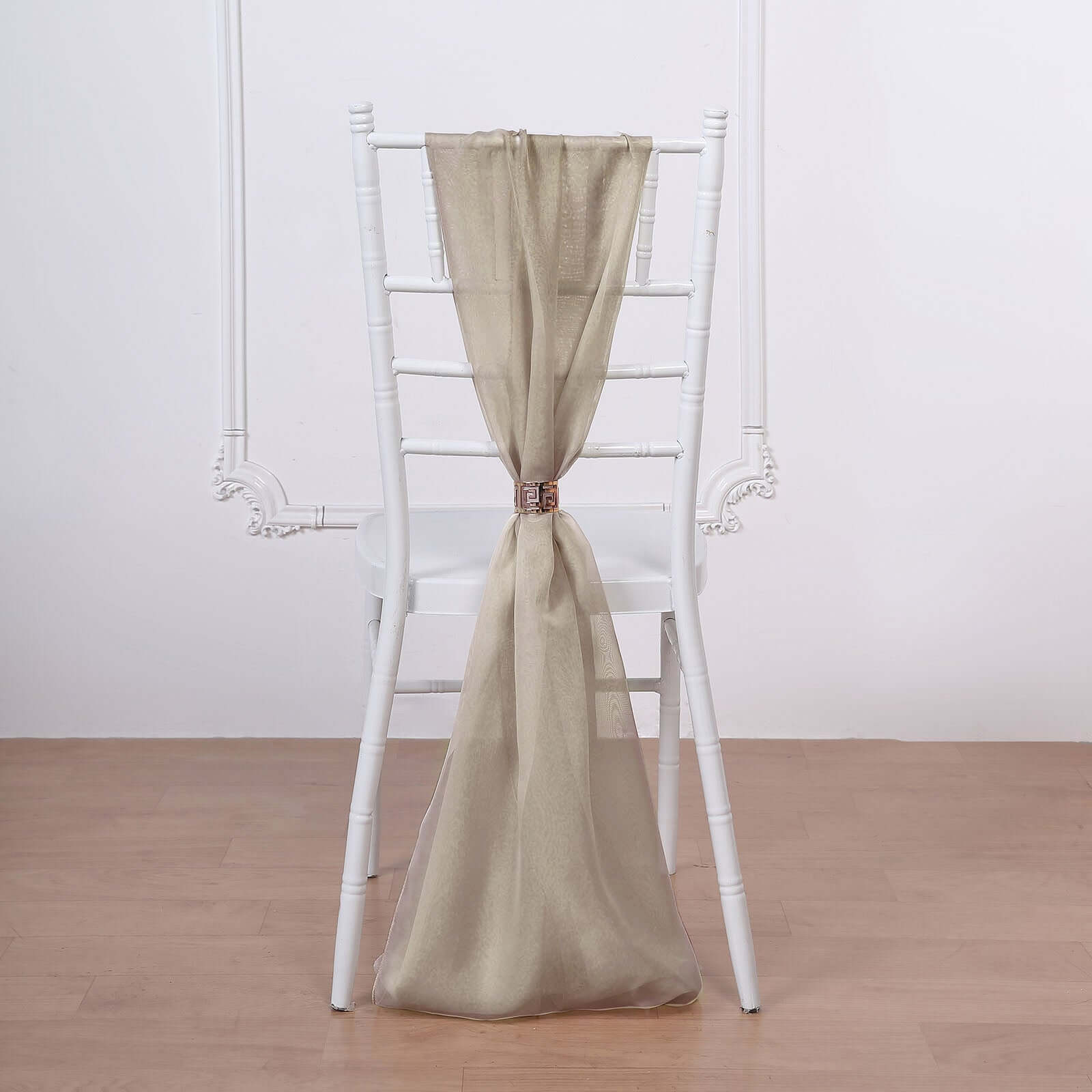 Exclusive 5-Pack Natural Chiffon Chair Sashes - 22x78