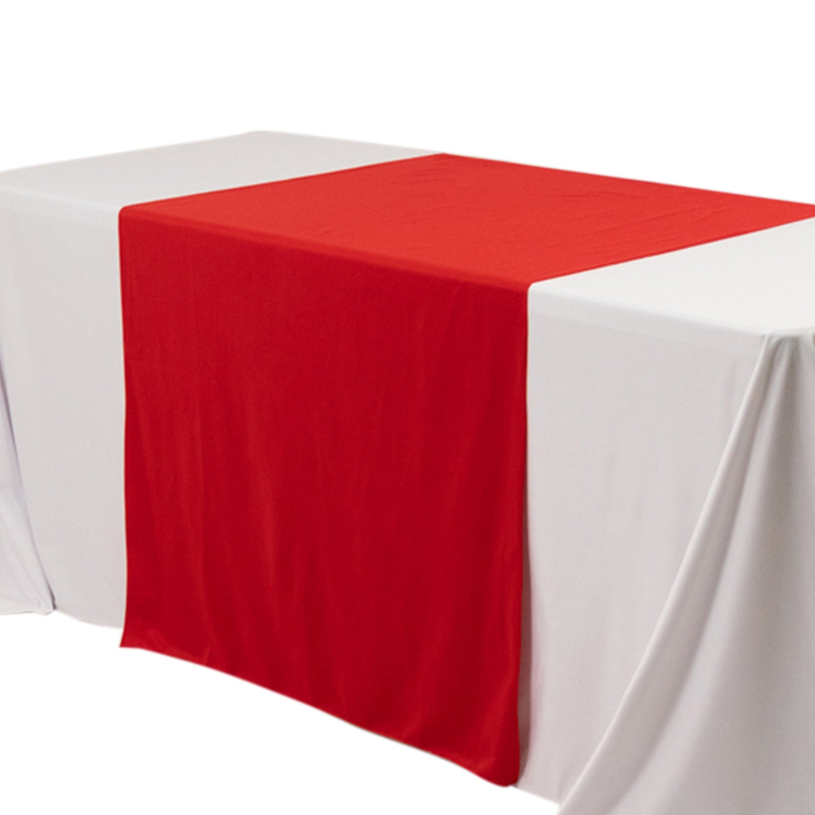 Durable Red Polyester 36x72 Table Runner for Trade Shows