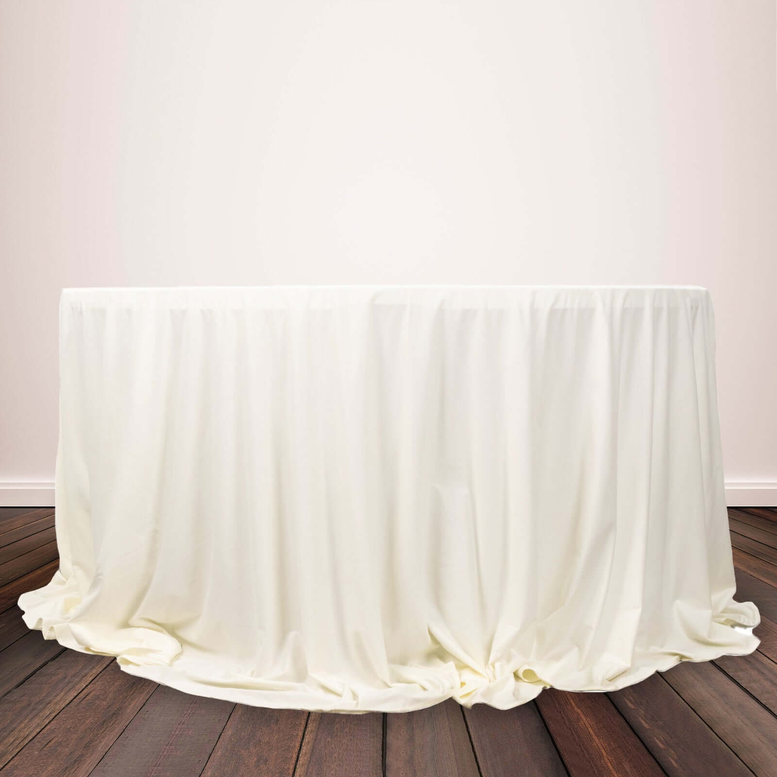 Premium Wrinkle-Free & Stain-Resistant Ivory 132' Round Scuba Tablecloth for Events