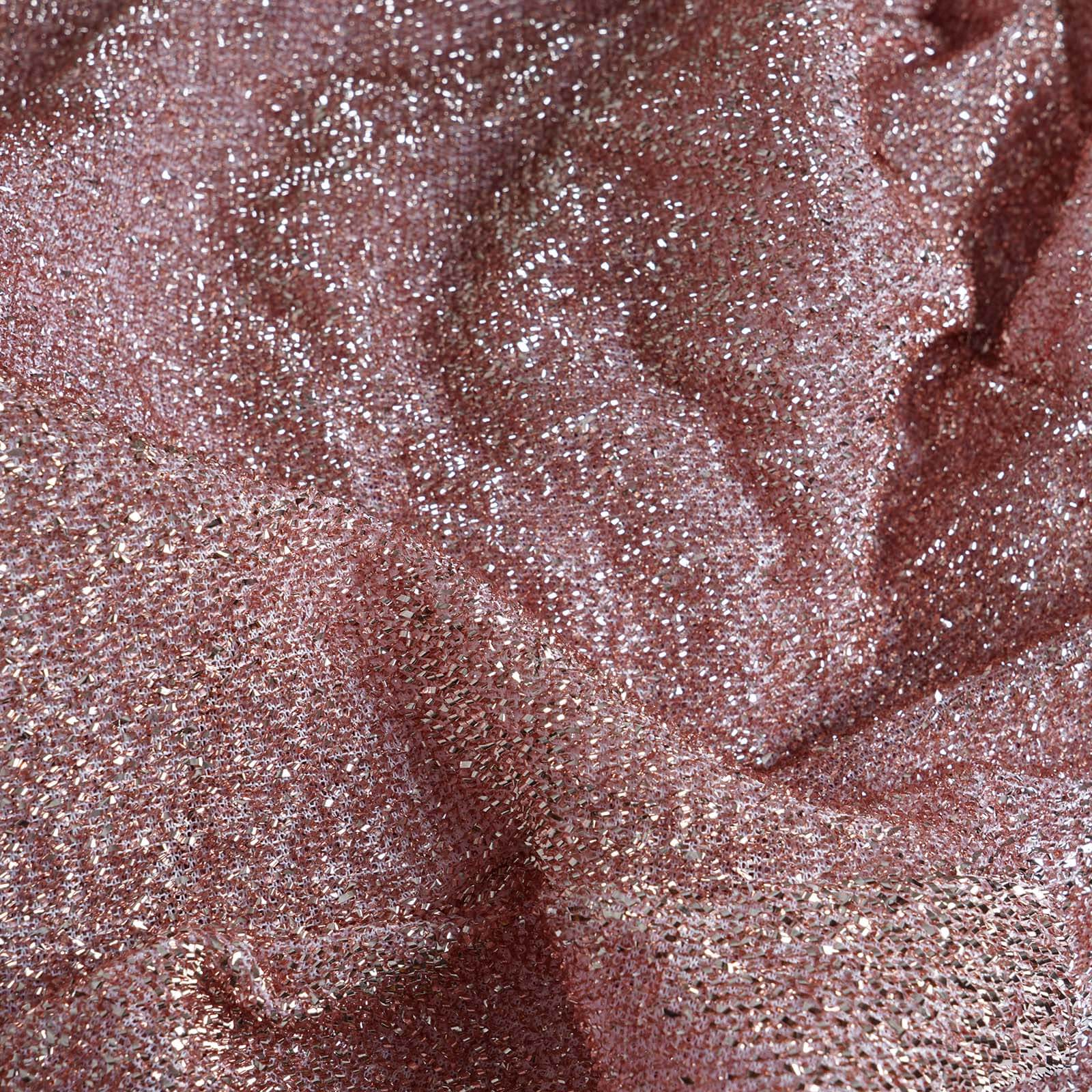 Rose Gold Metallic Spandex Glitter Cocktail Table Cover - Stretch Fit for High Tops