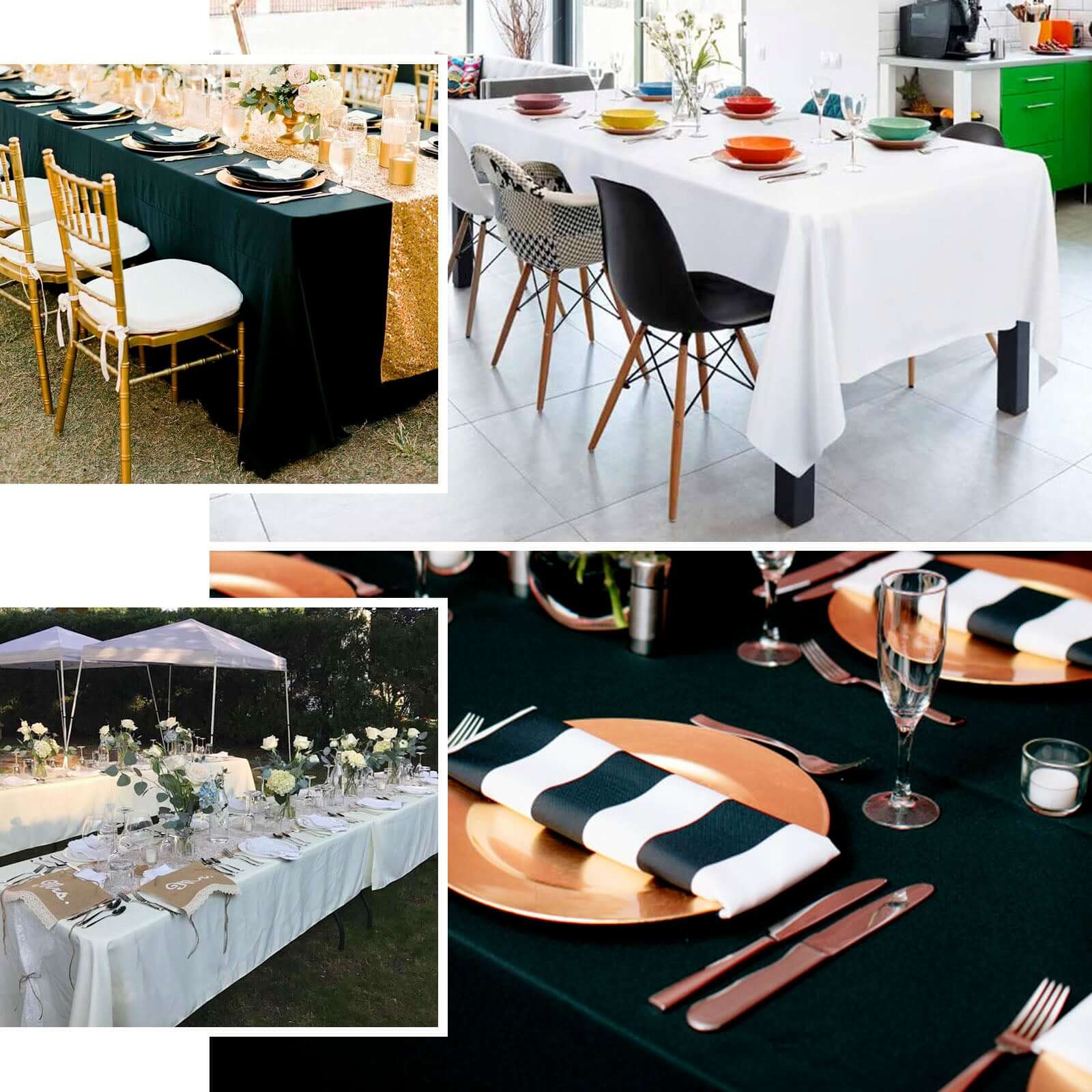 Black Satin 72x120 Rectangular Tablecloth - Smooth, Easy - Care & Perfect for Events