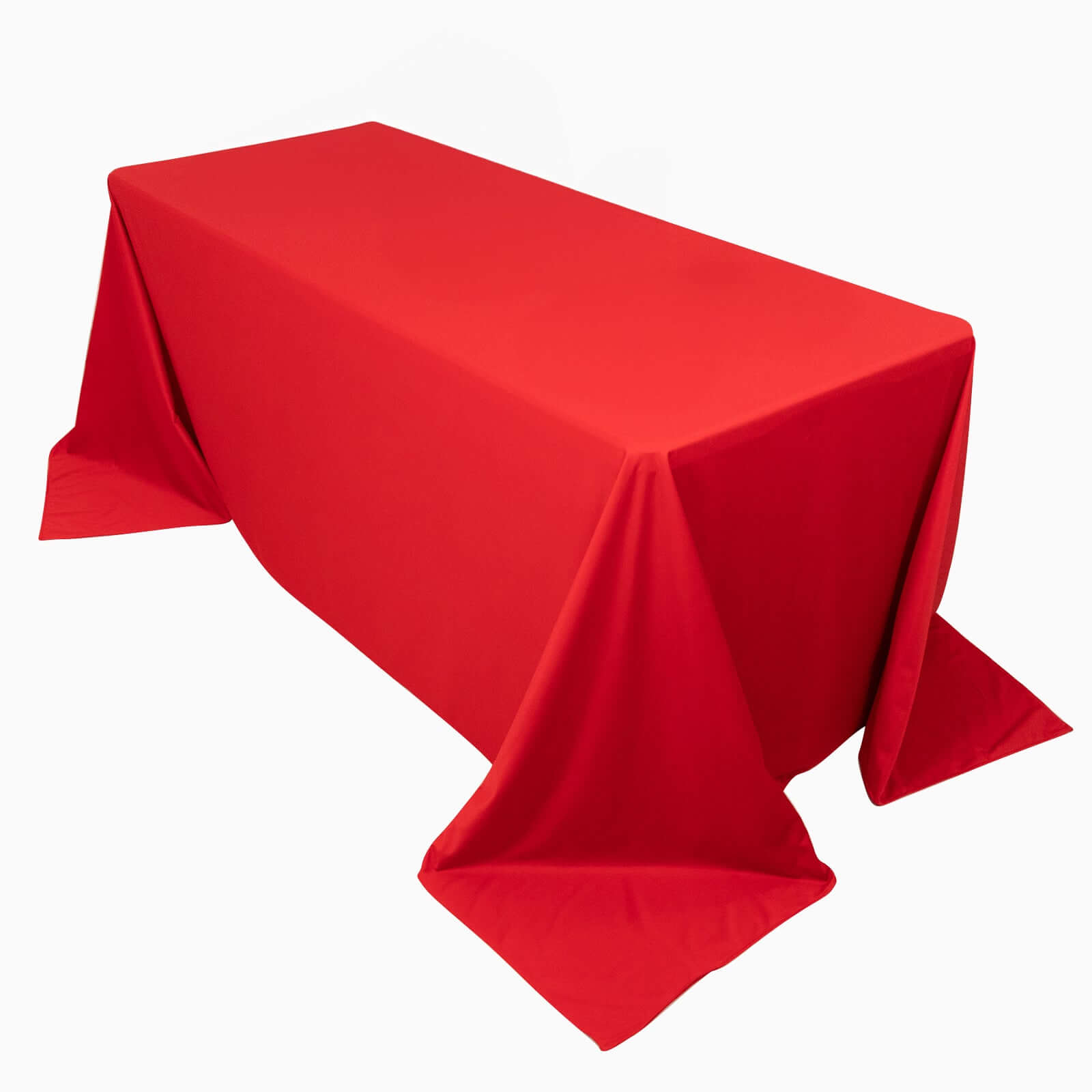Exclusive Red Scuba Polyester 90x132 Wrinkle-Free, Stain-Resistant Rectangular Tablecloth