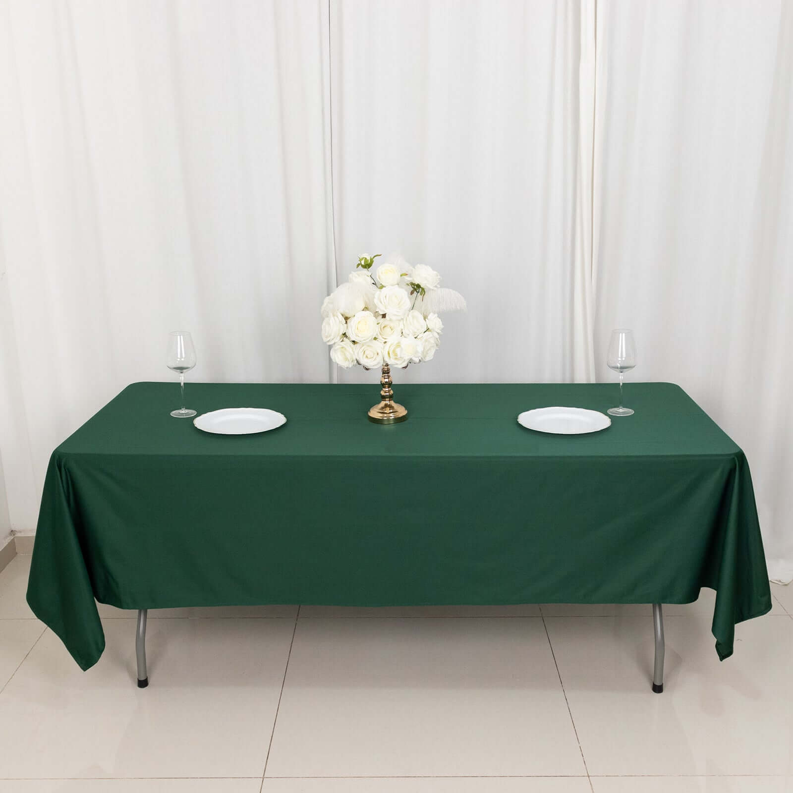 Exclusive Premium Scuba 60x102 Rectangular Tablecloth in Hunter Emerald Green - Wrinkle & Stain Free
