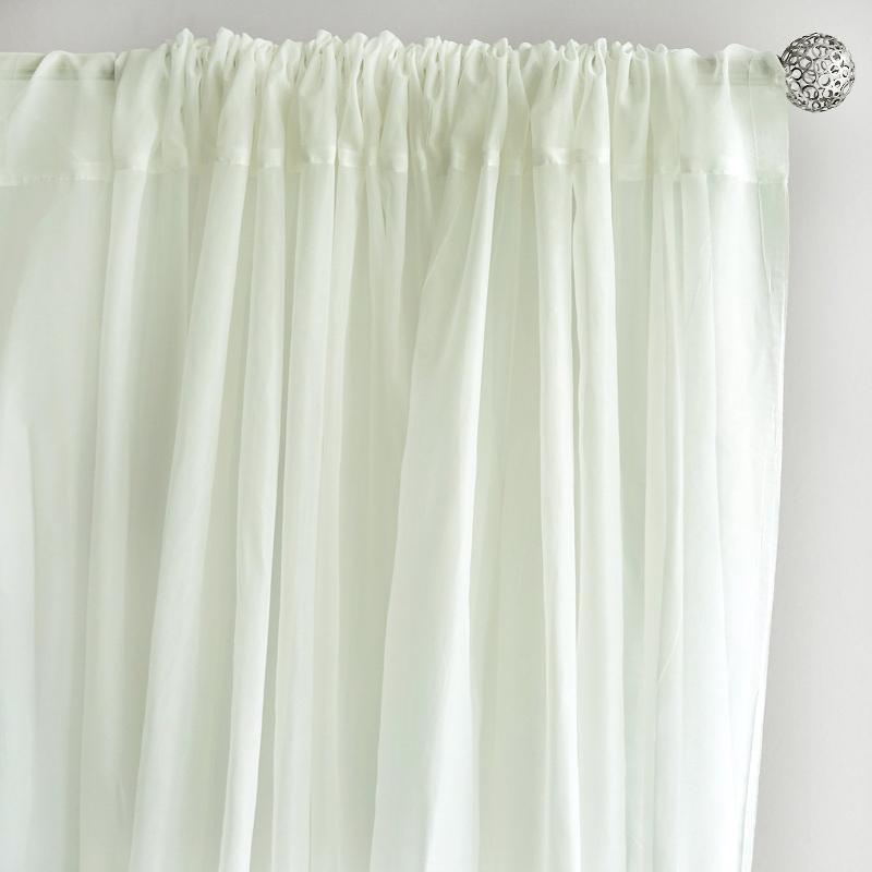 2-Pack Ivory Durable Flame-Resistant Chiffon Event Drapes, 10ftx10ft with Rod Pockets