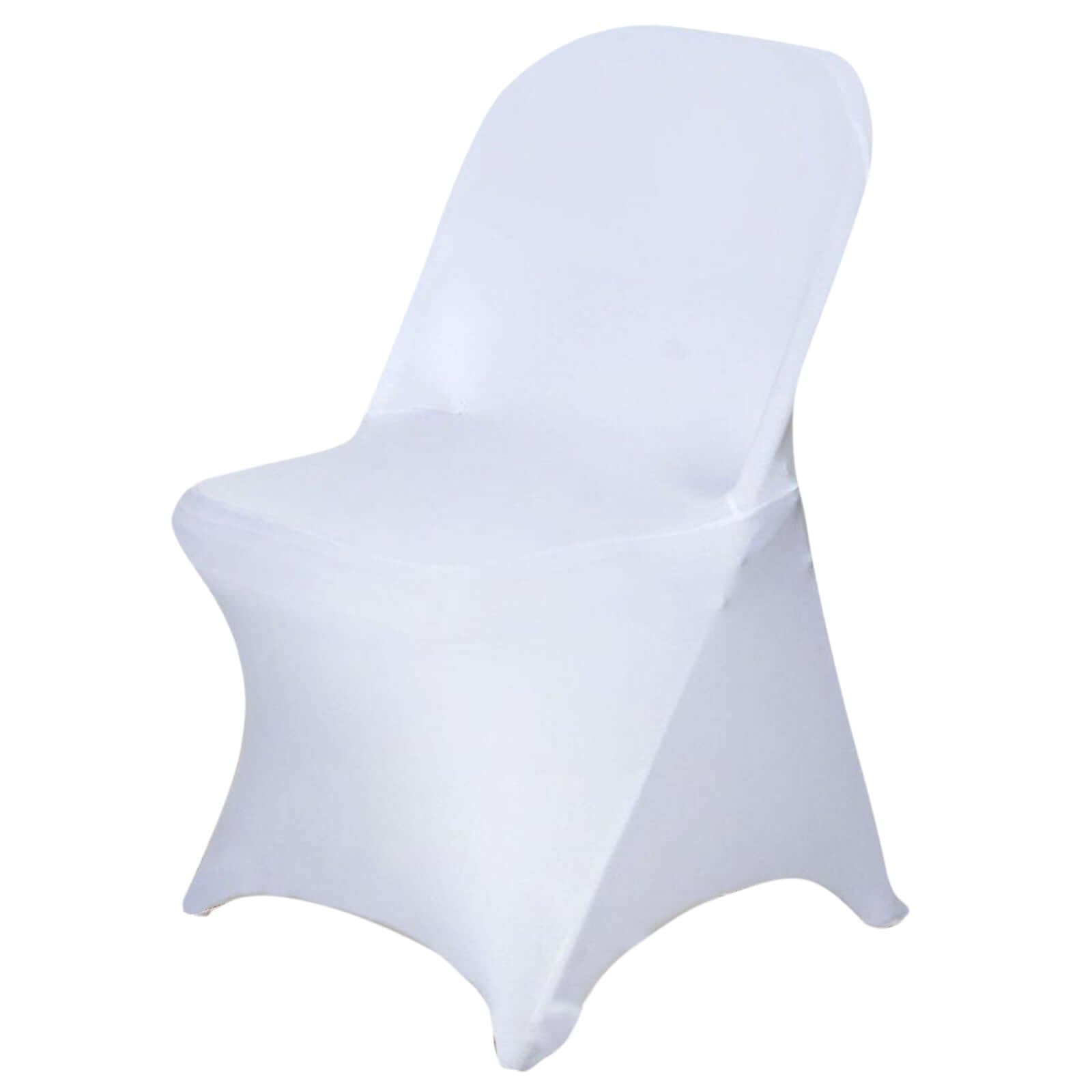 Reusable & Wrinkle-Resistant 160GSM White Spandex Stretch Chair Covers for Folding Chairs - Get a Polished Look