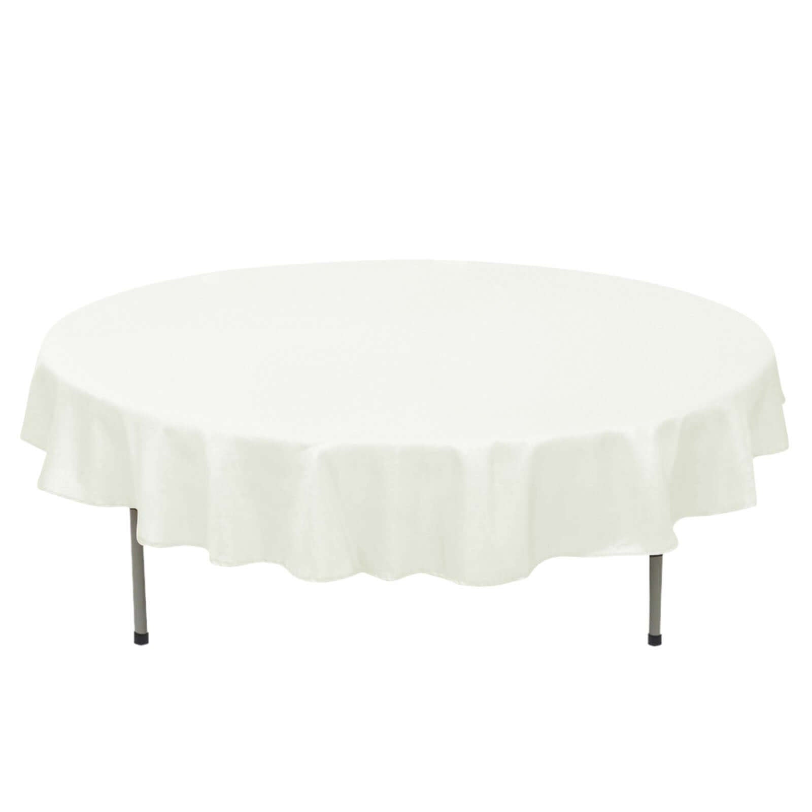 Ivory 70-Inch Premium Polyester Round Tablecloth - 220GSM, Stain & Wrinkle Resistant